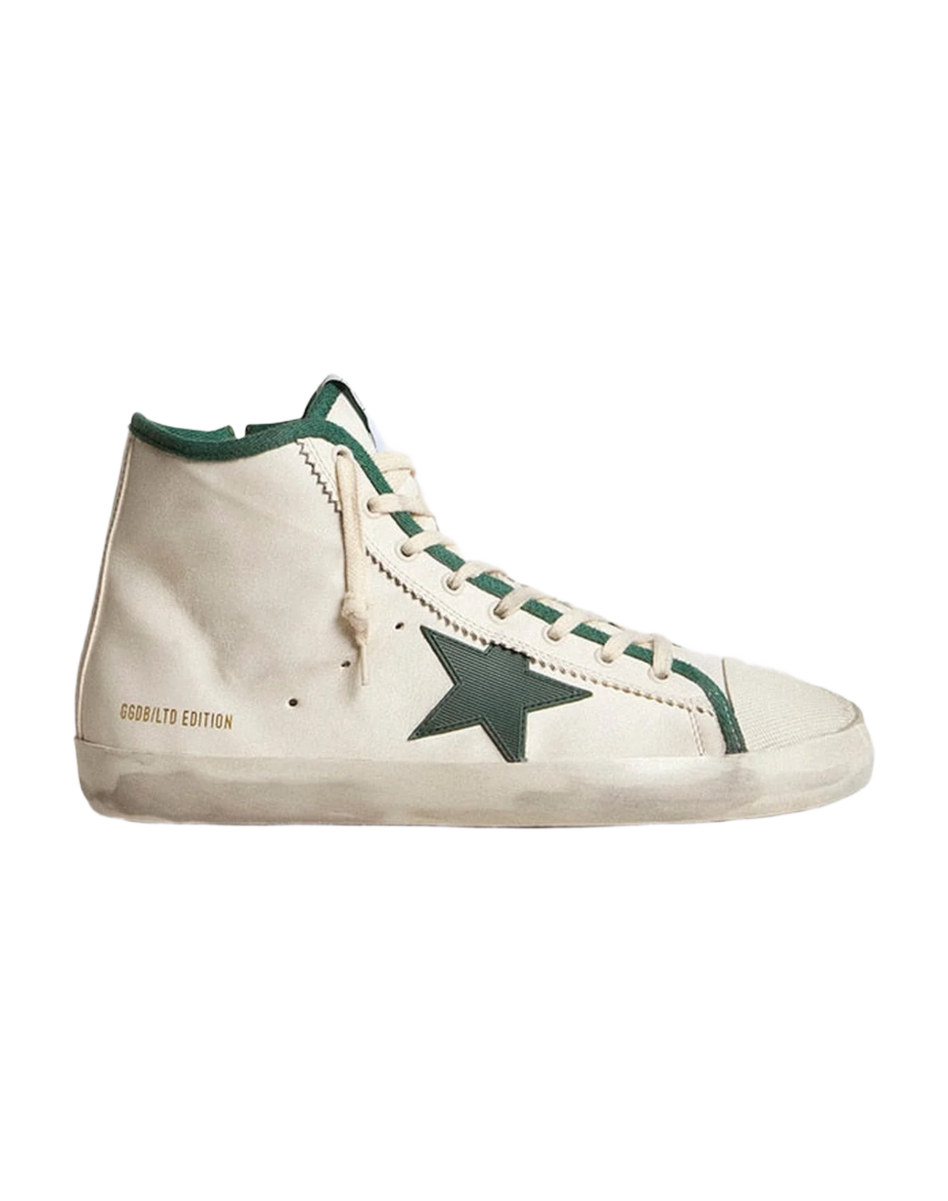 Men | Francy Ltd White Nappa Leather with Green Rubber Star | White x Green - Image 6