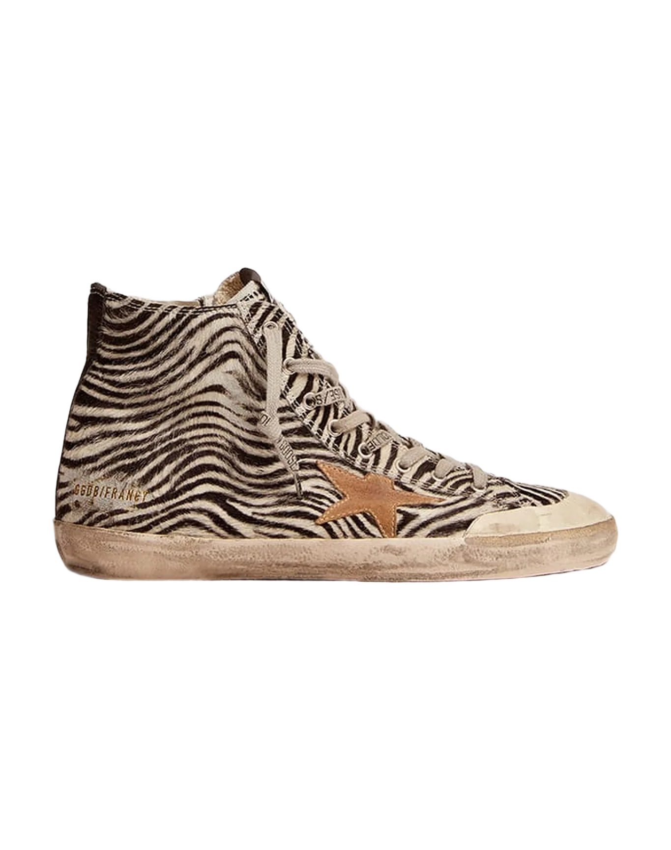 Men | Francy Penstar Ltd Zebra Print Pony Skin with Tobacco Star | White Black x Tobacco x Black - Image 3