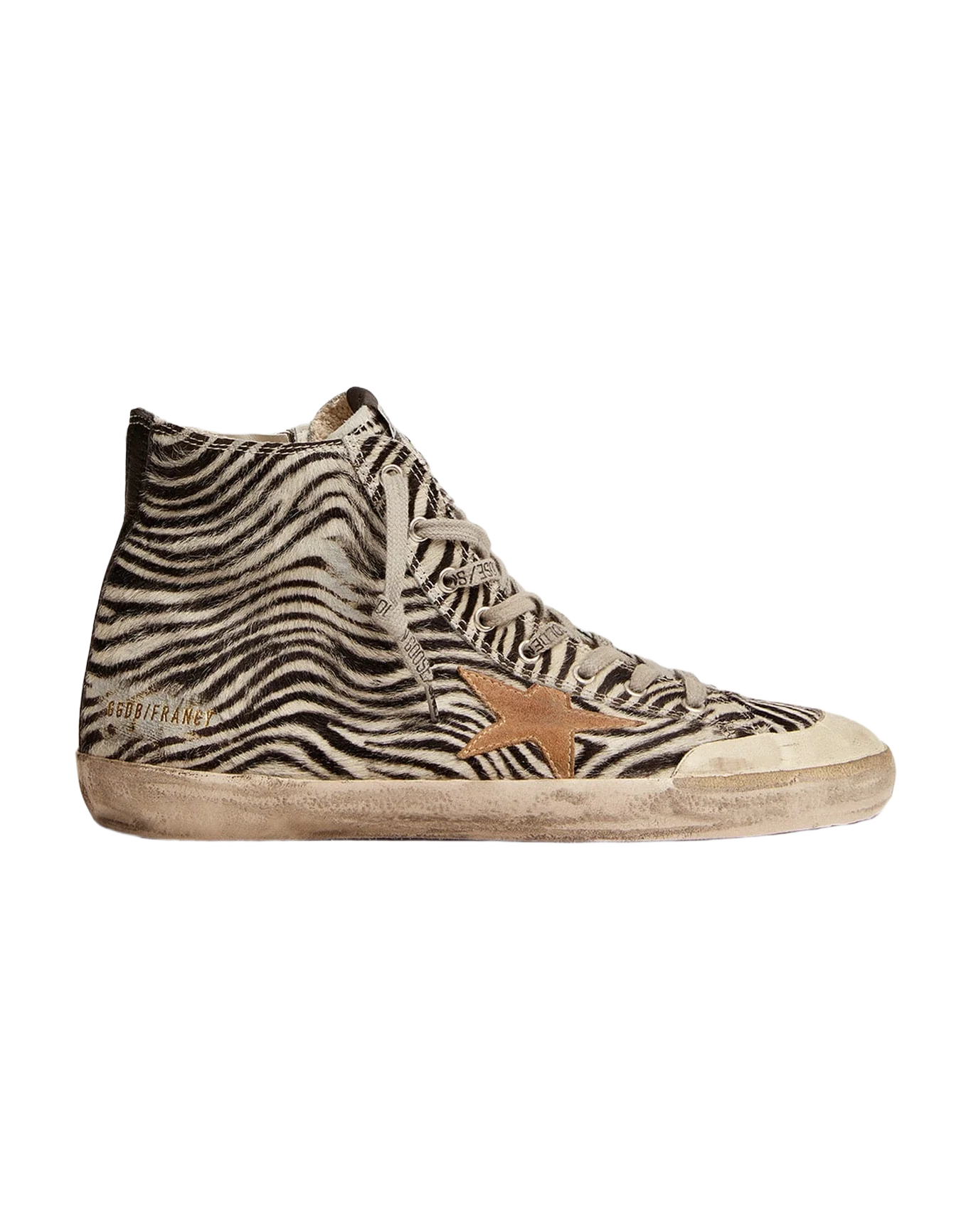 Men | Francy Penstar Ltd Zebra Print Pony Skin with Tobacco Star | White Black x Tobacco x Black - Image 6