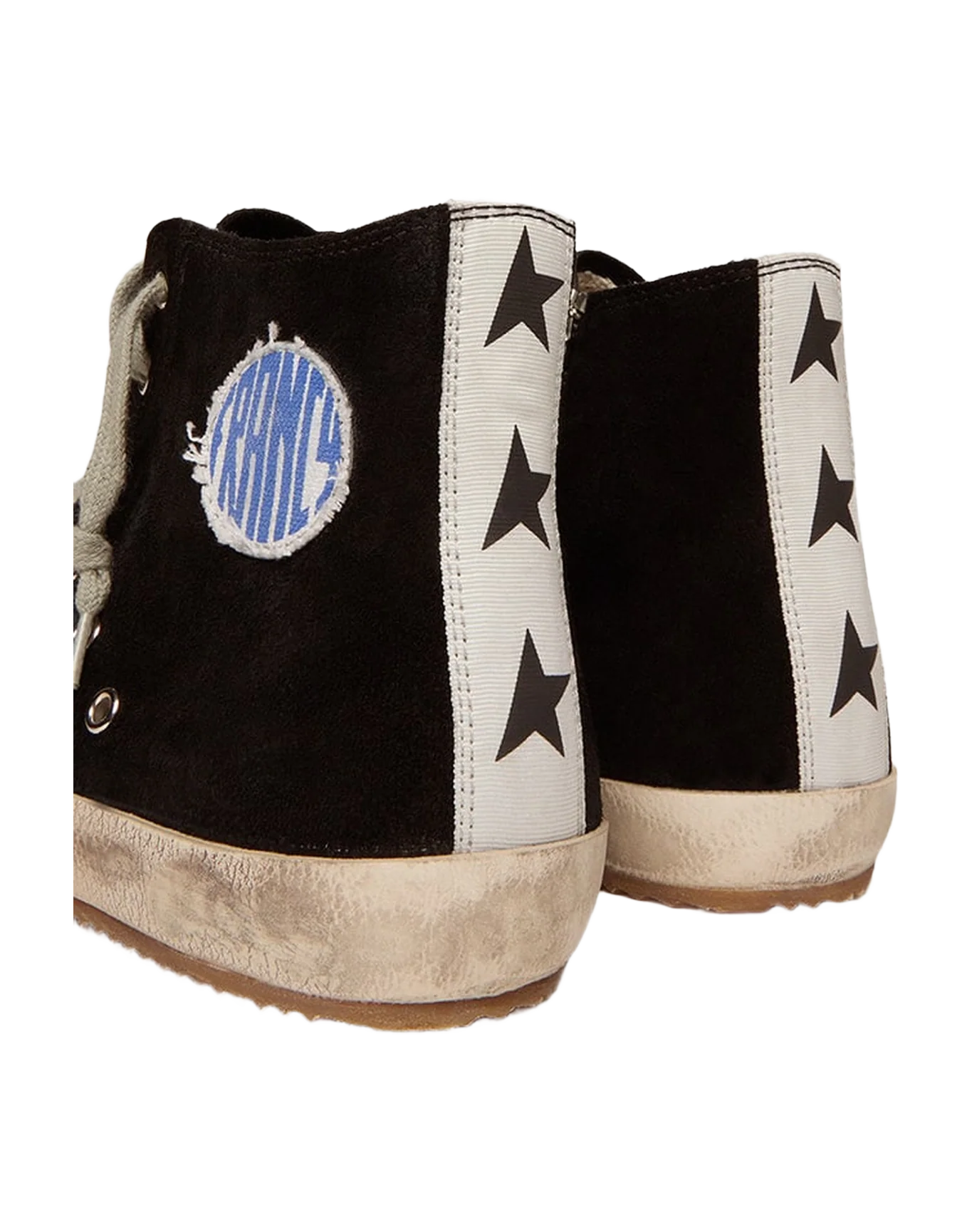 Men | Francy Sneakers Black Suede with Laminated Star | Black x Silver x White Black Star - Image 3
