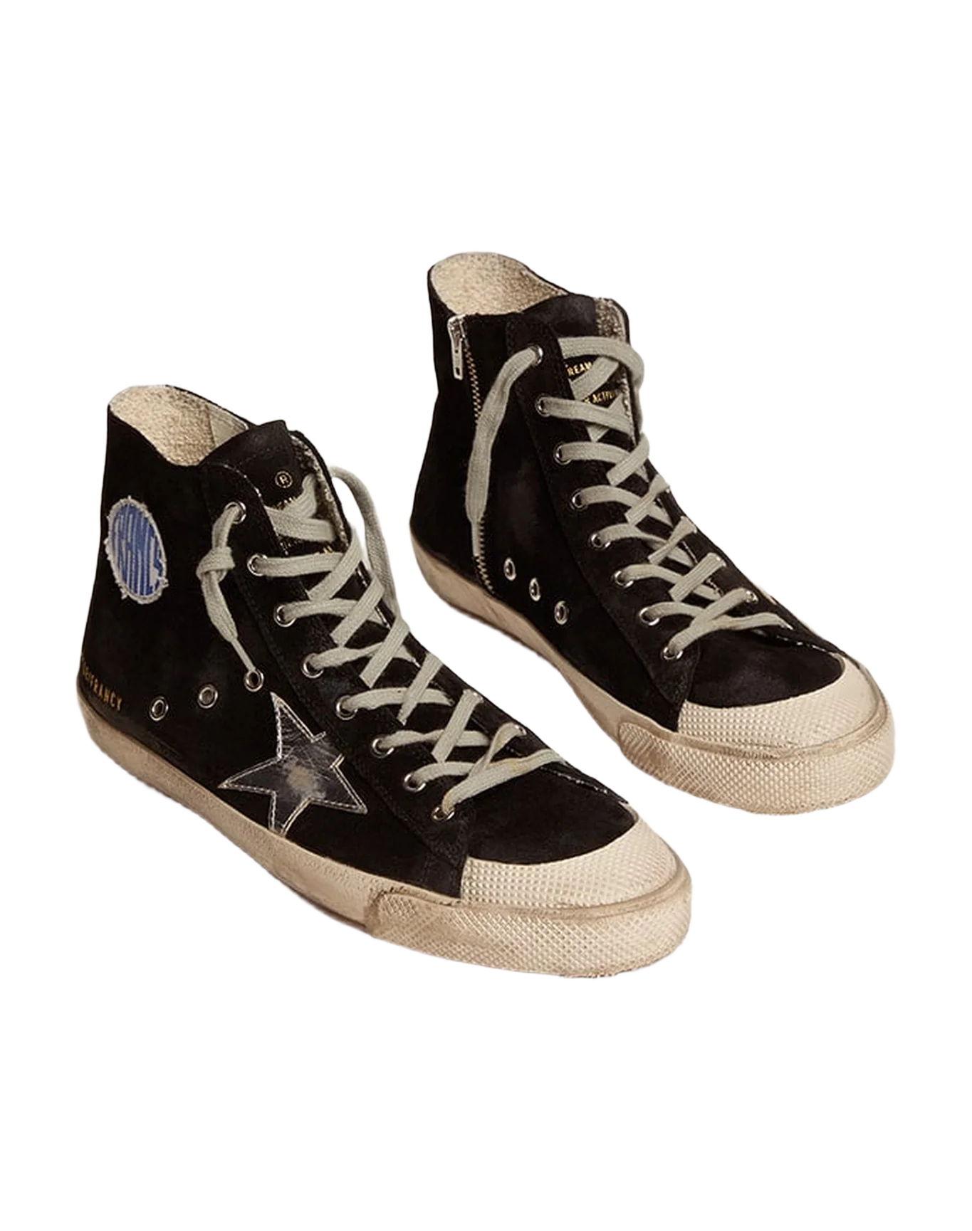 Men | Francy Sneakers Black Suede with Laminated Star | Black x Silver x White Black Star - Image 4