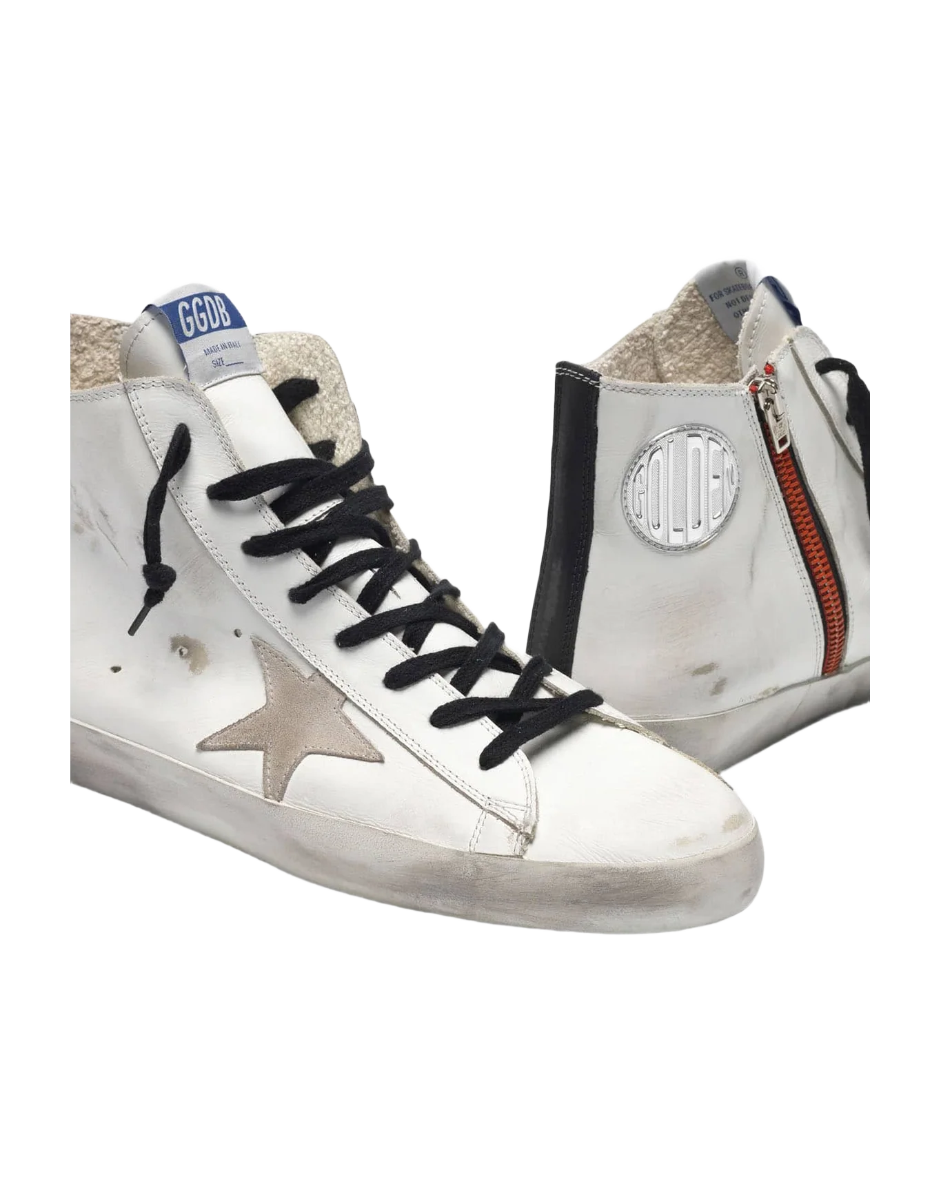 Men | Francy Sneakers Leather with Suede Star & Blue Sole - Image 3