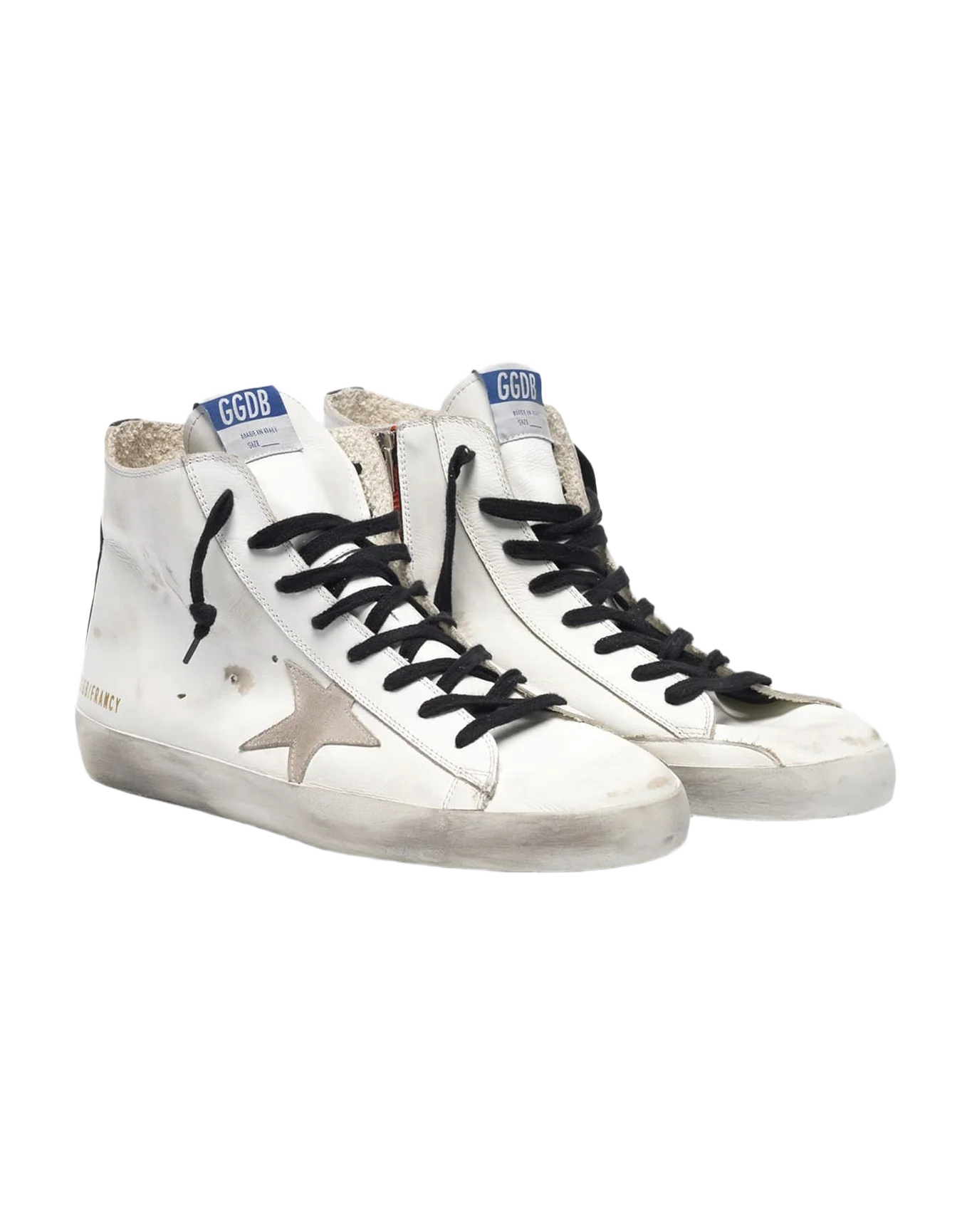Men | Francy Sneakers Leather with Suede Star & Blue Sole - Image 4