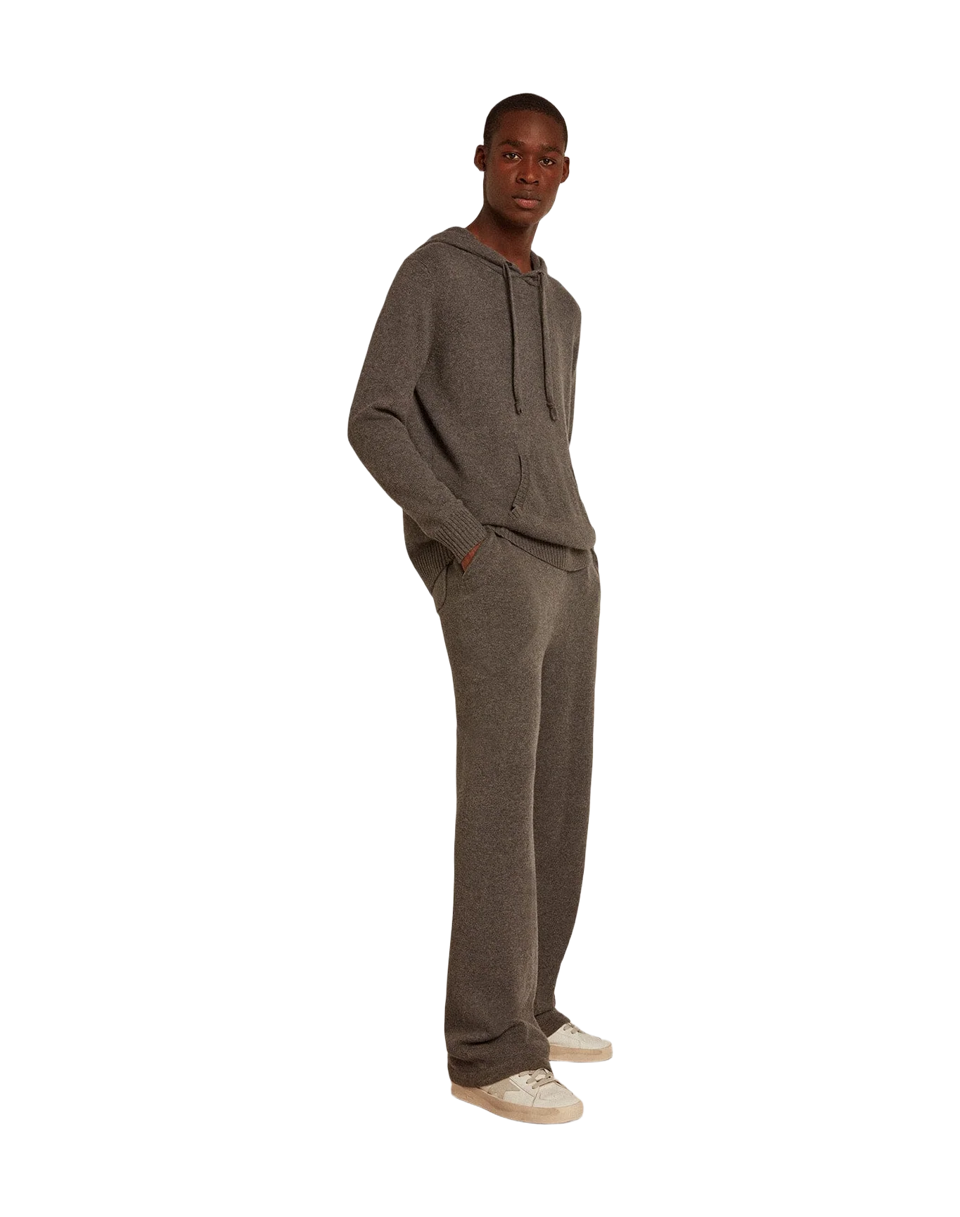 Men | Gray Melange Cashmere Blend Joggers | Grey Melange - Image 4