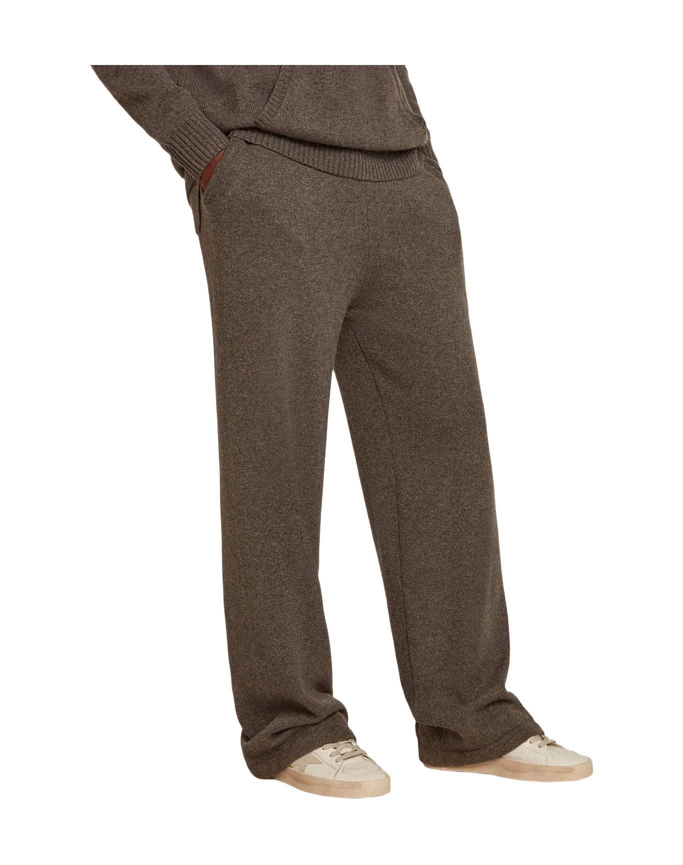 Men | Gray Melange Cashmere Blend Joggers | Grey Melange - Image 7