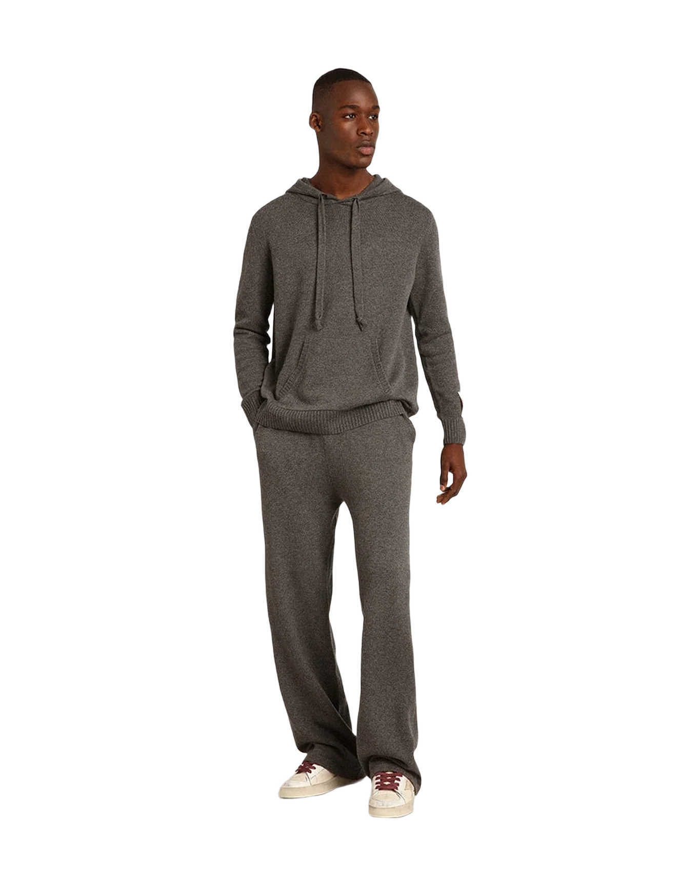 Men | Gray Melange Cashmere Blend Joggers | Grey Melange - Image 9