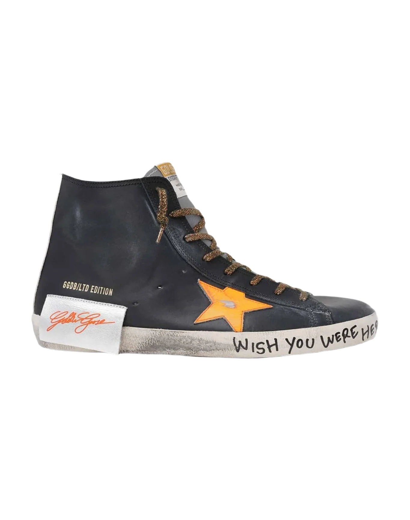Men | Lab Limited Edition Black Francy Sneakers with Orange Star