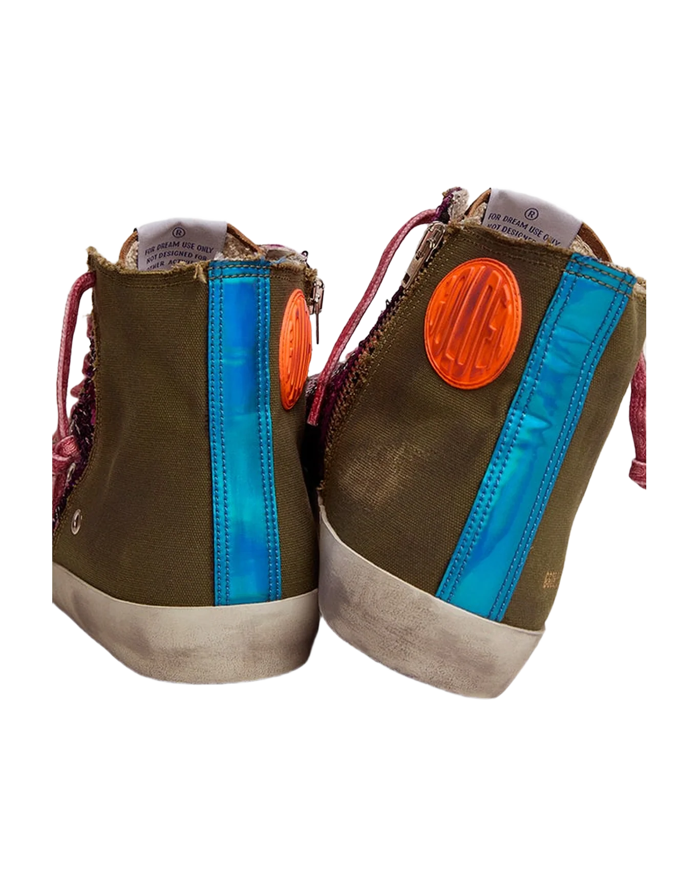 Men | Lab Limited Edition Canvas with Glitter & Pony Skin Francy Sneakers | Green Army x Purple x Bluette - Image 5