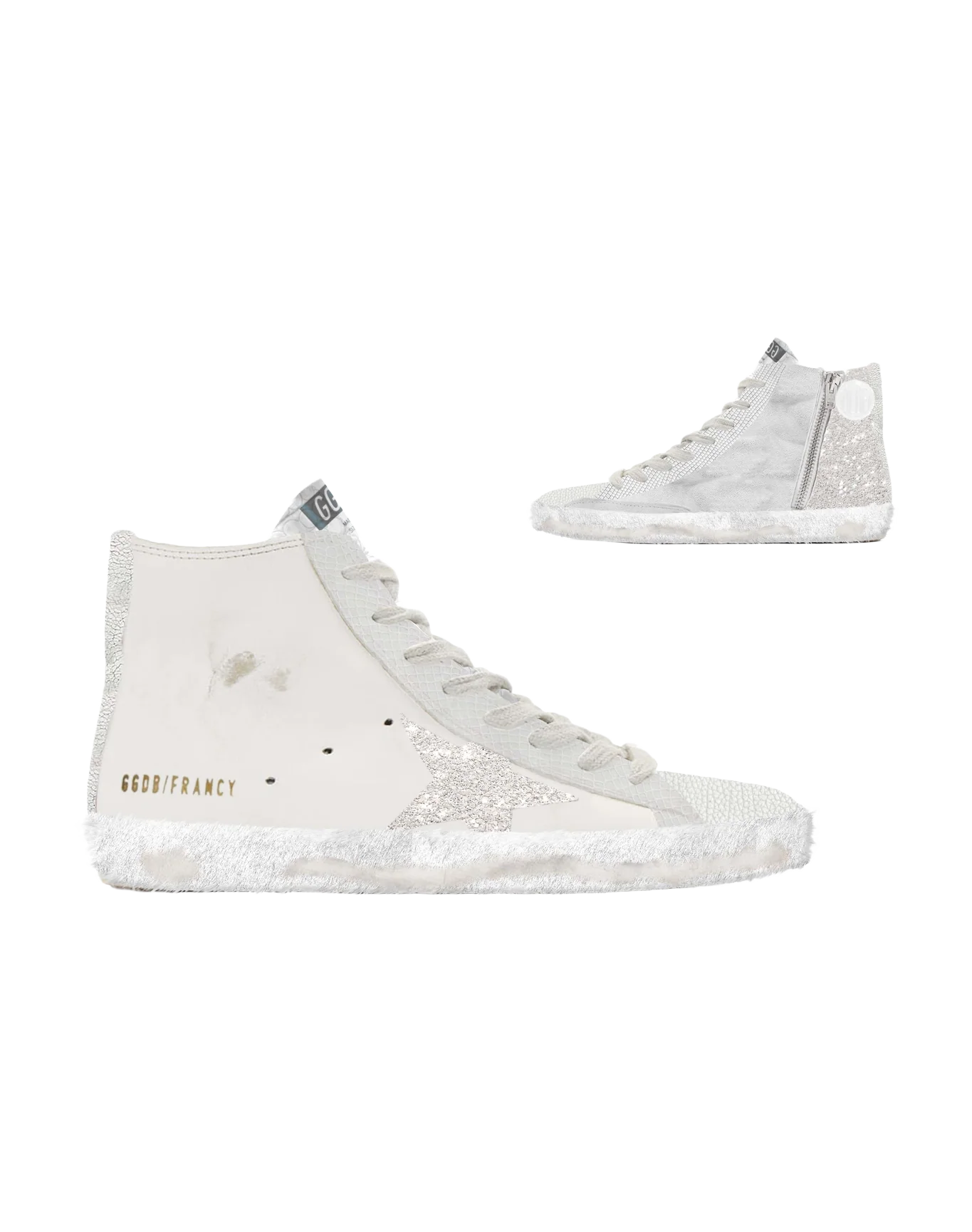 Men | Lab Limited Edition White & Glitter Francy Sneakers | Optic White - Image 2