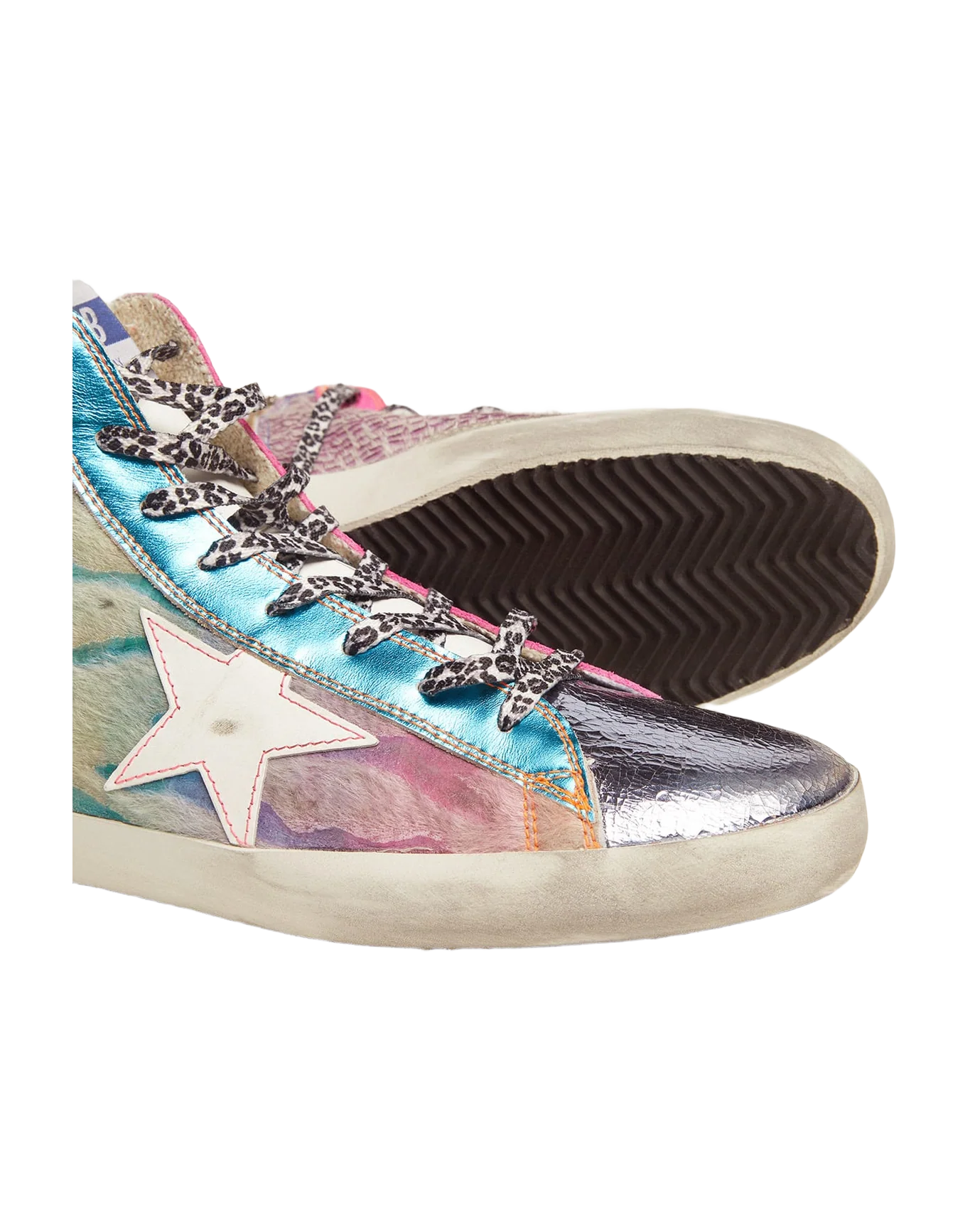 Men | Lab Limited Edition Zebra-Print Pony Skin Francy Sneakers | Rainbow x Fucsia x White x Black - Image 2