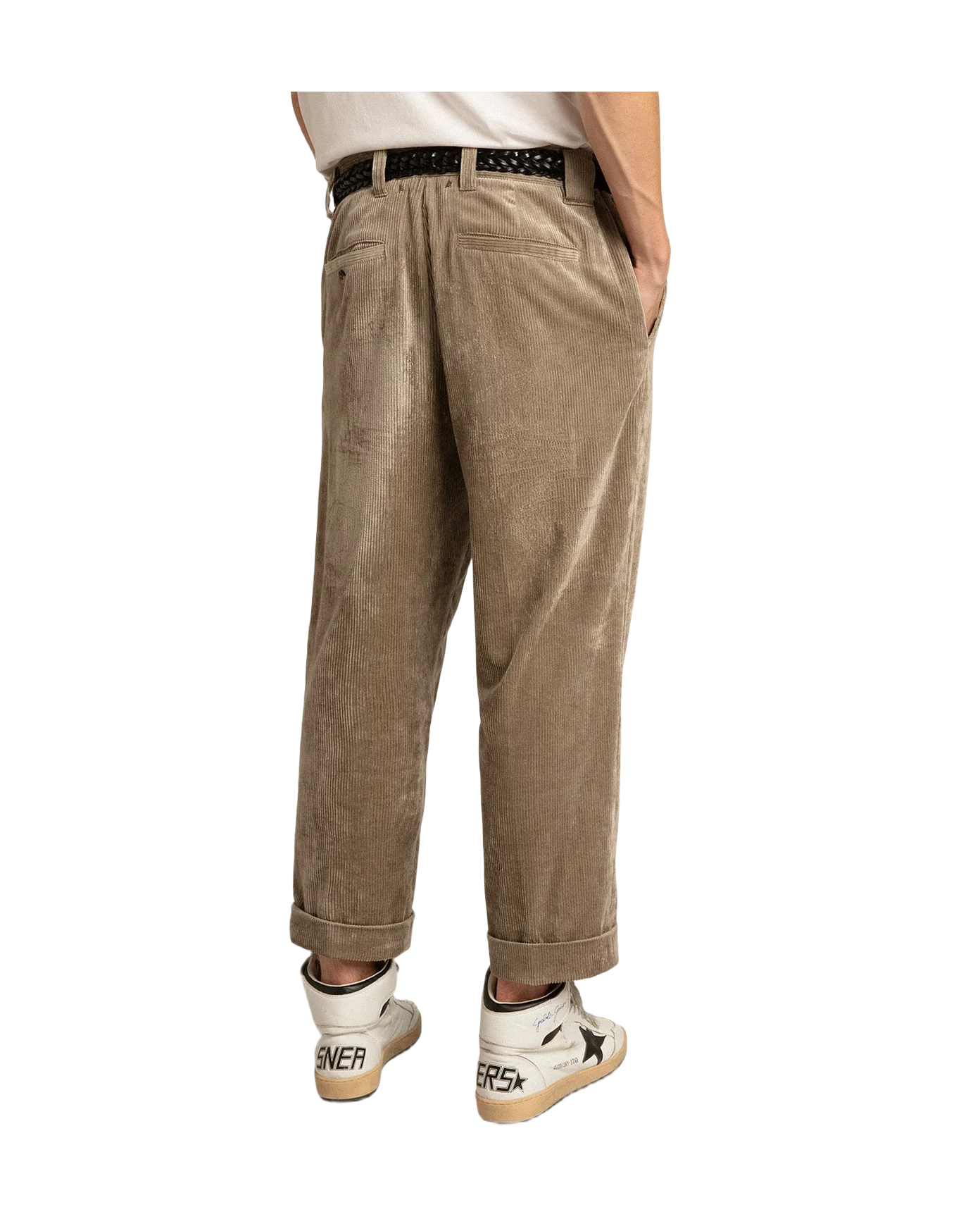 Men | Light Beige Corduroy Pants | Roasted Cashew - Image 2