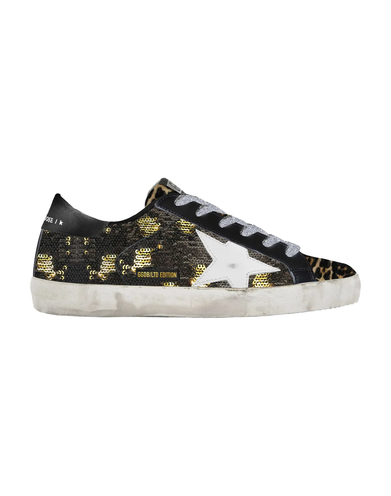 Men | Limited Edition Super-Star with Sequins & Leopard-Print Insert | Beige Brown Leo x Black Gold x White x Black - Image 4