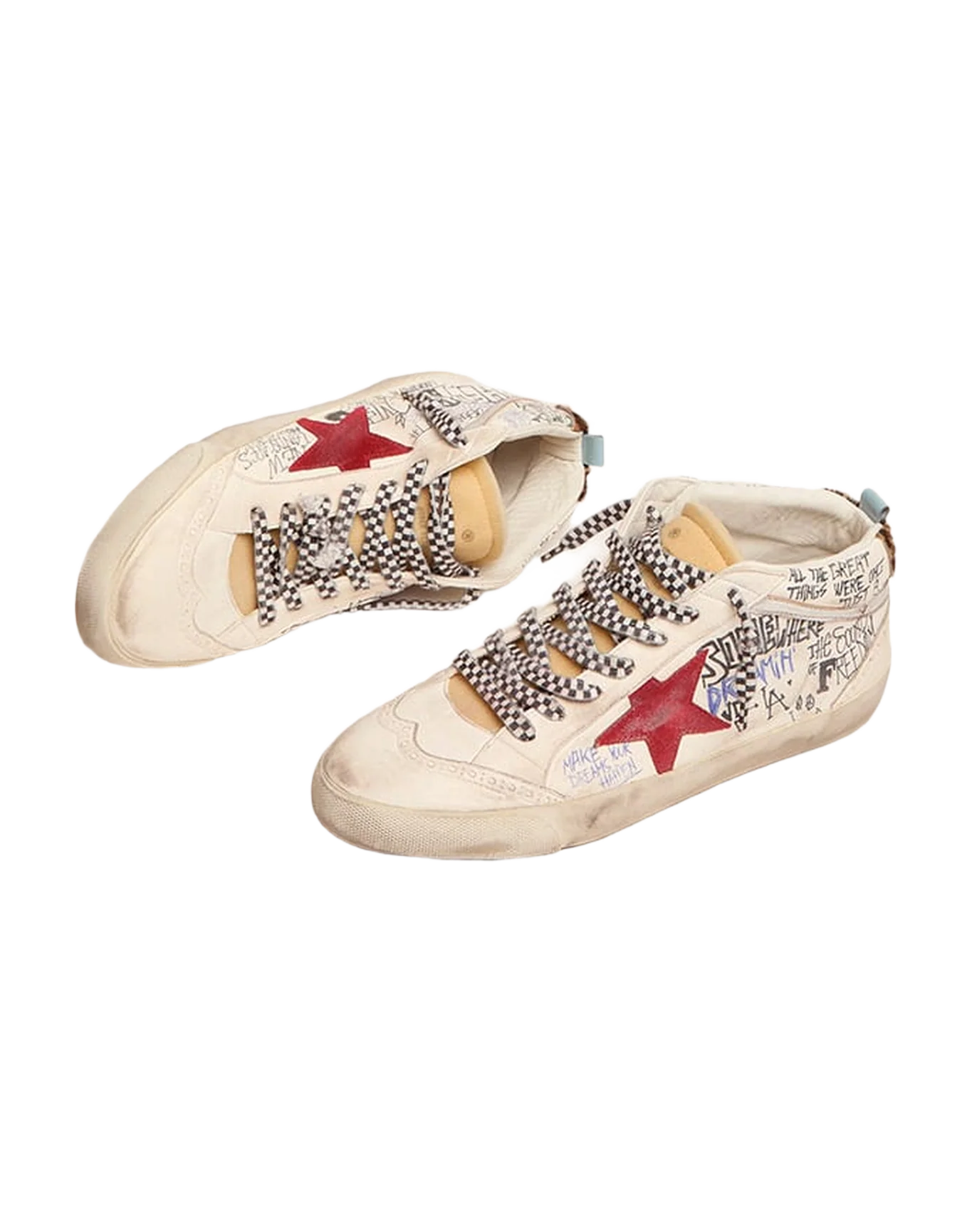 Men | Mid Star Ltd with Contrasting Lettering & Red Star | White x Red x Beige Brown Leo x Silver x Light Blue - Image 3