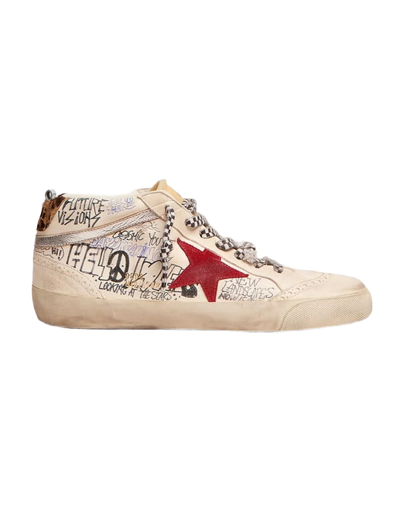 Men | Mid Star Ltd with Contrasting Lettering & Red Star | White x Red x Beige Brown Leo x Silver x Light Blue - Image 4