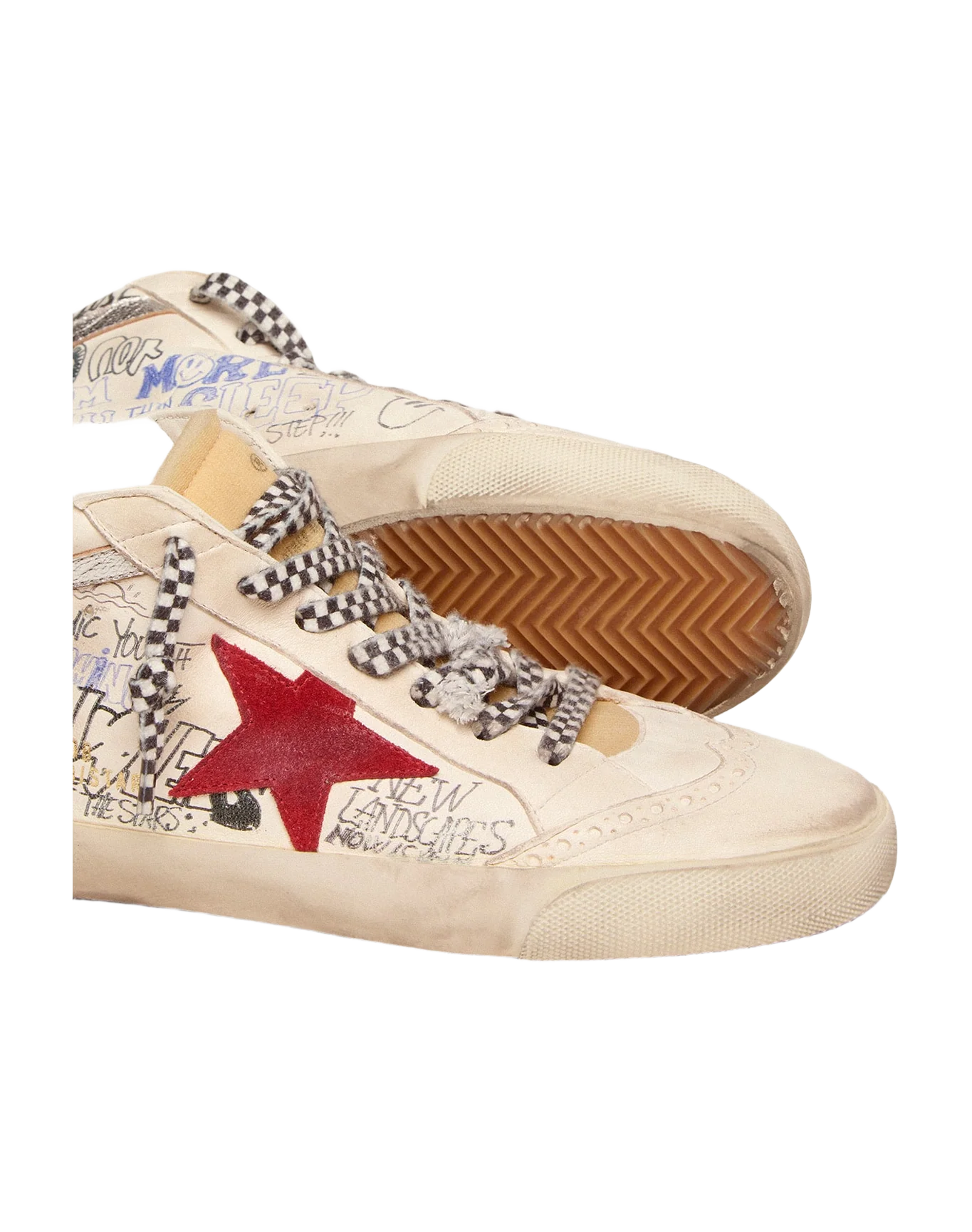Men | Mid Star Ltd with Contrasting Lettering & Red Star | White x Red x Beige Brown Leo x Silver x Light Blue - Image 5