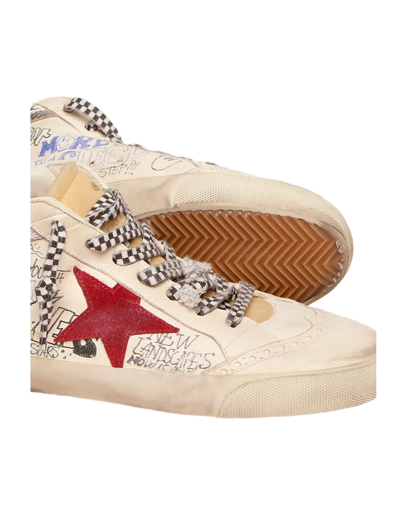 Men | Mid Star Ltd with Contrasting Lettering & Red Star | White x Red x Beige Brown Leo x Silver x Light Blue - Image 9
