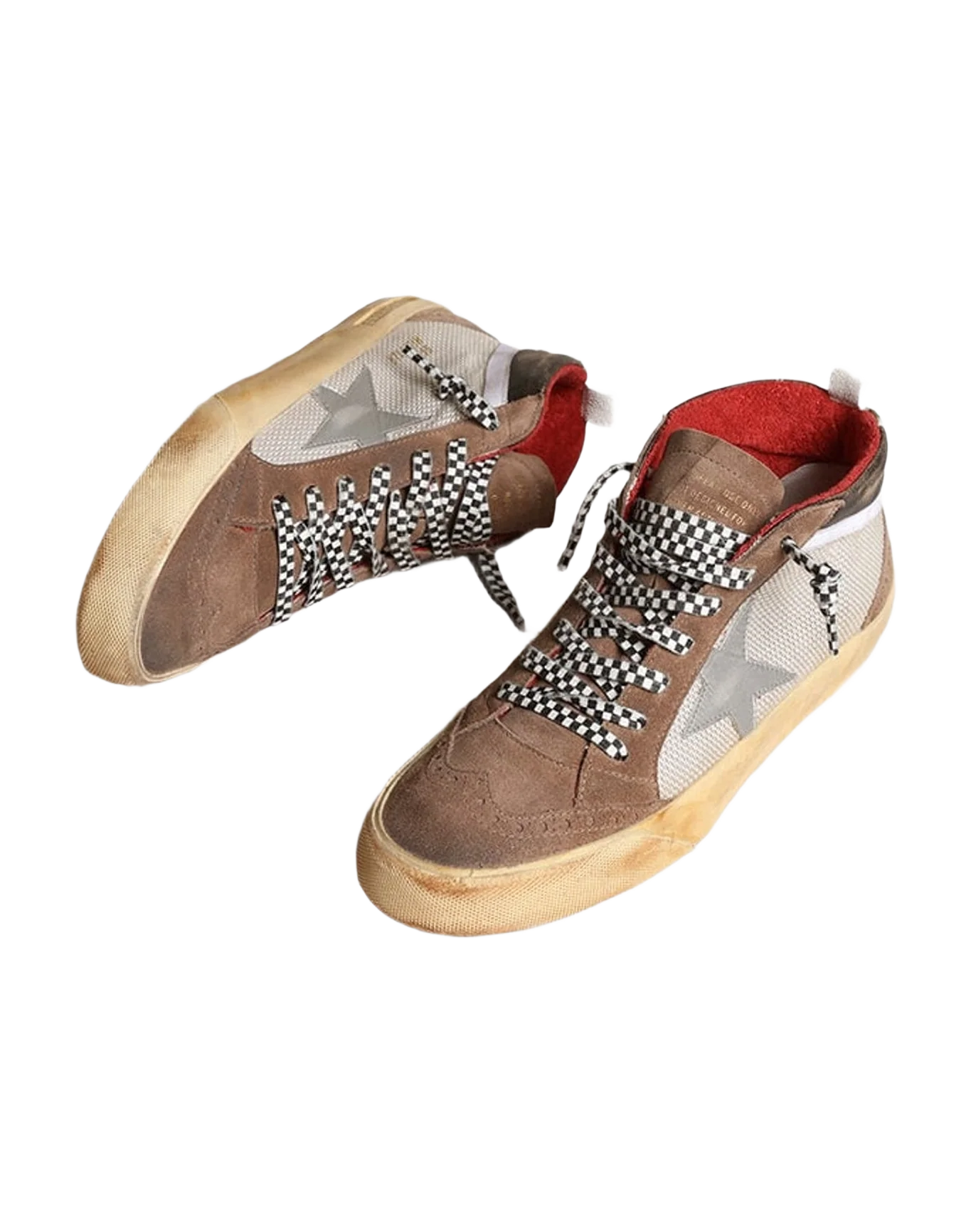 Men | Mid Star Mesh & Suede with A Silver Leather Star | Light Silver x Light Brown x Silver x Black x White x Camou