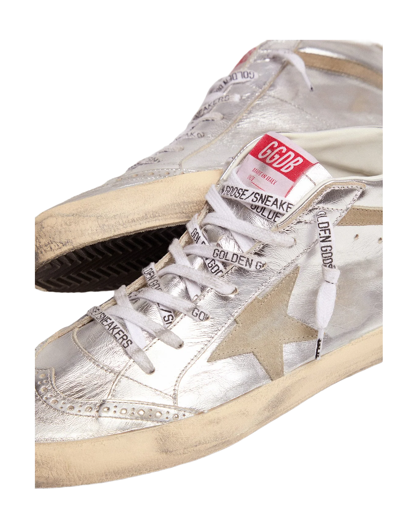 Men | Mid Star Silver Laminated Leather with Dove Gray Star & Flash | Silver x Taupe - Image 10