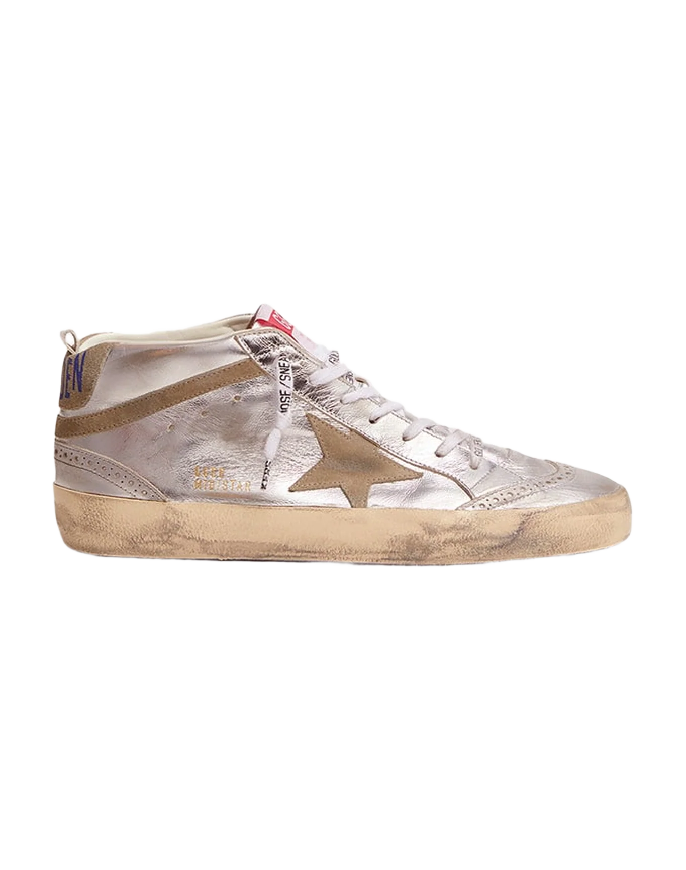 Men | Mid Star Silver Laminated Leather with Dove Gray Star & Flash | Silver x Taupe - Image 5