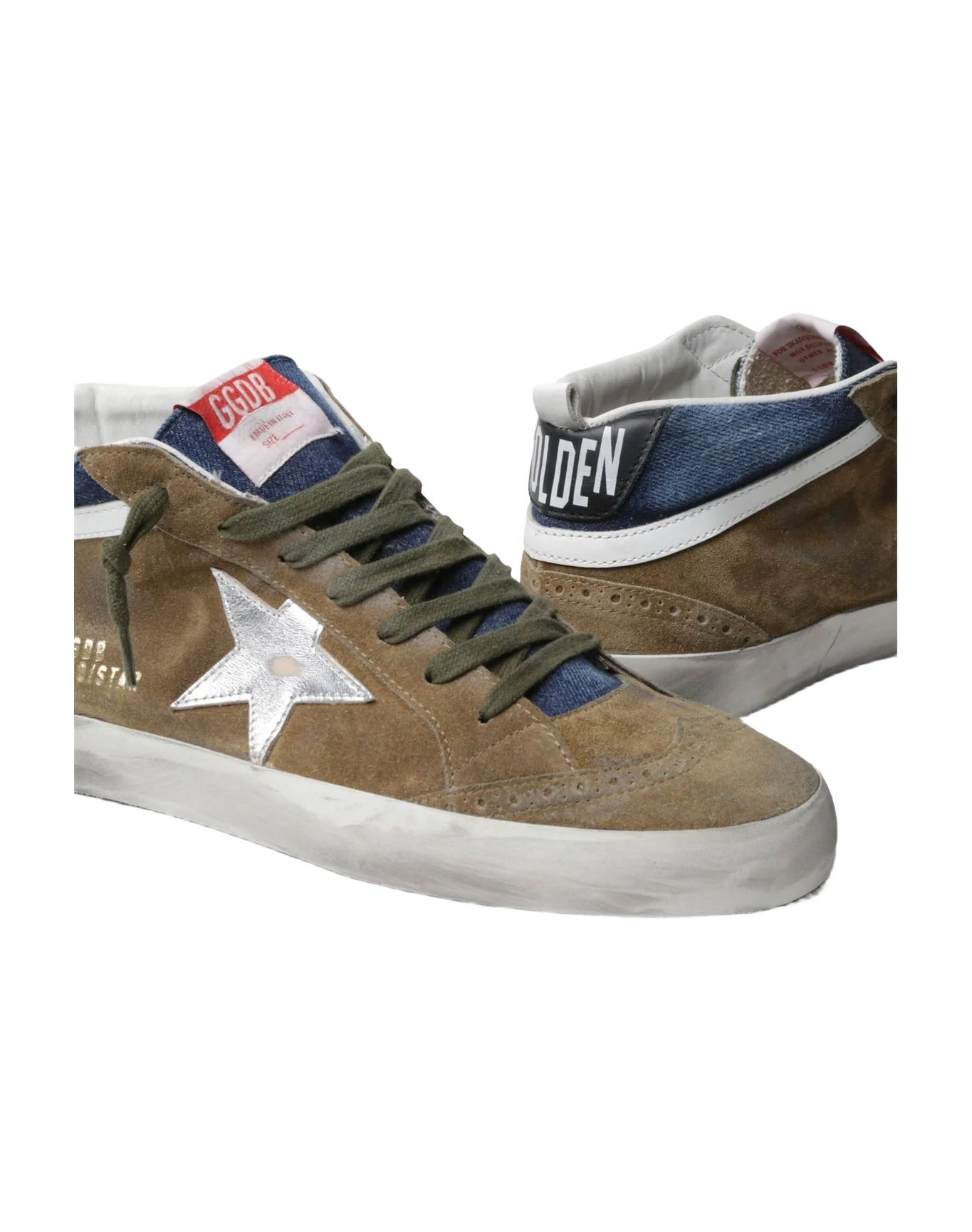 Men | Midstar Tobacco Suede with Blue Jeans Detail | Tobacco x Dark Blue x Silver x White