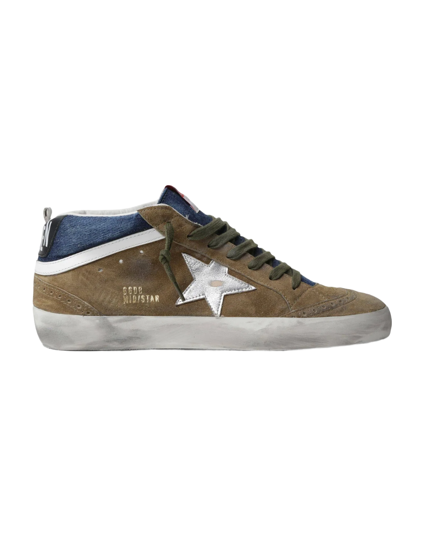 Men | Midstar Tobacco Suede with Blue Jeans Detail | Tobacco x Dark Blue x Silver x White - Image 2