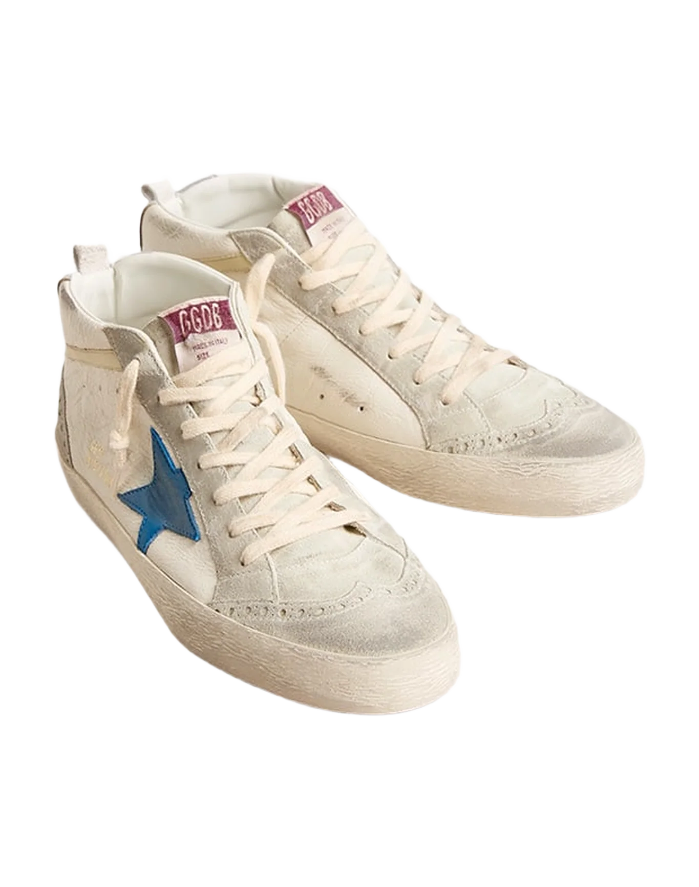 Men | Midstar White Nappa with Blue Star | White x Blue x Silver - Image 2