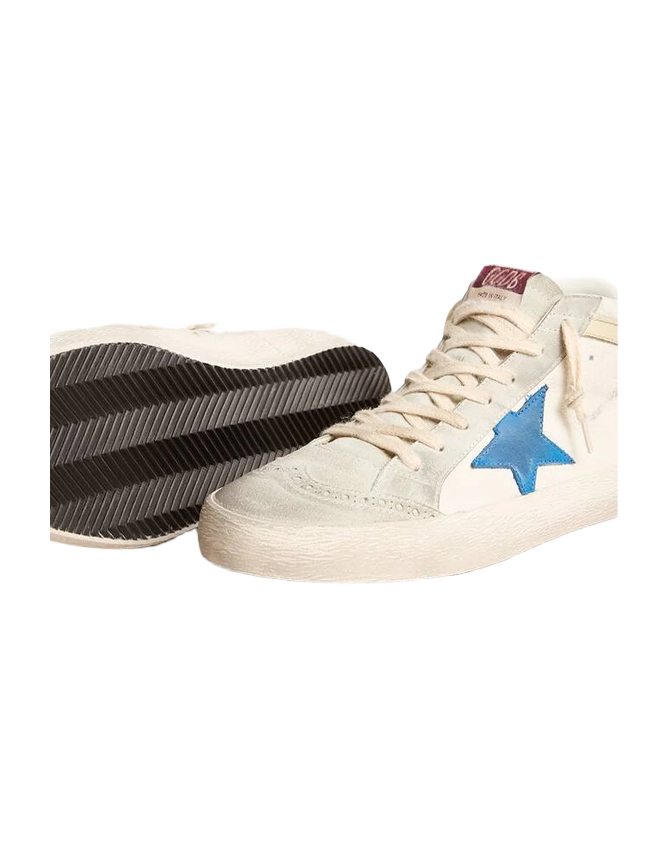 Men | Midstar White Nappa with Blue Star | White x Blue x Silver - Image 4