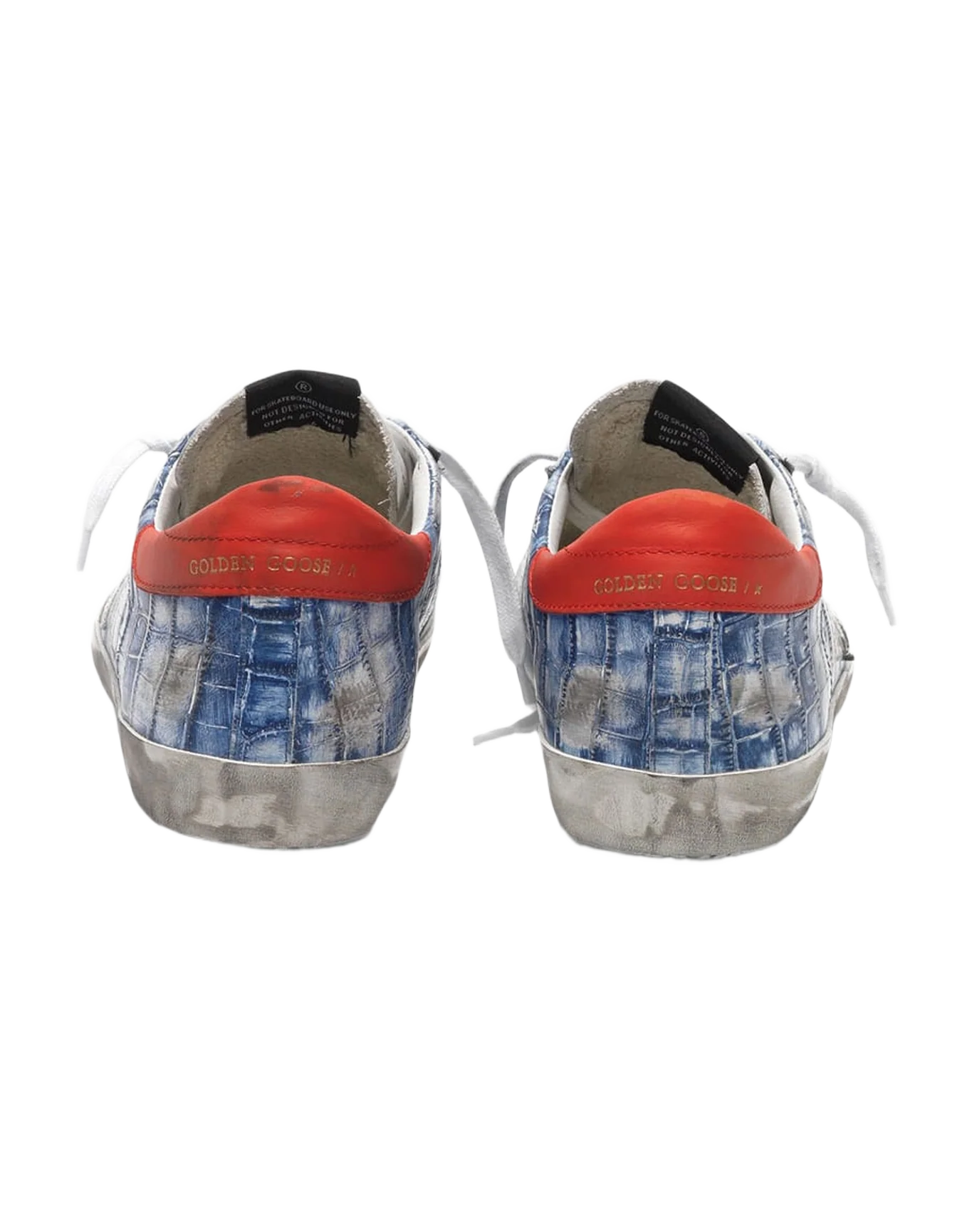 Men | Navy Blue Super-Star Sneakers Croc-Print Leather - Image 2