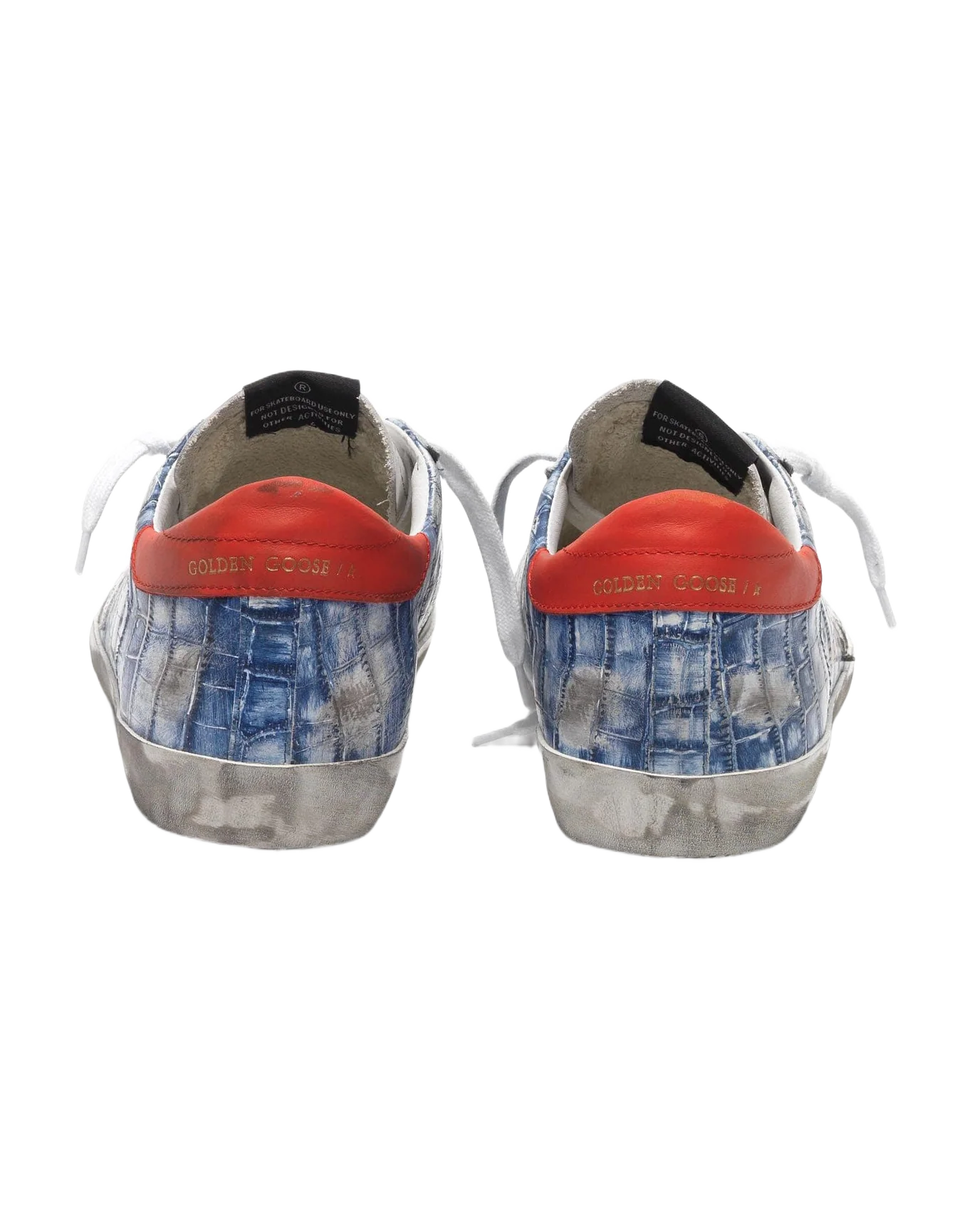 Men | Navy Blue Super-Star Sneakers Croc-Print Leather - Image 3