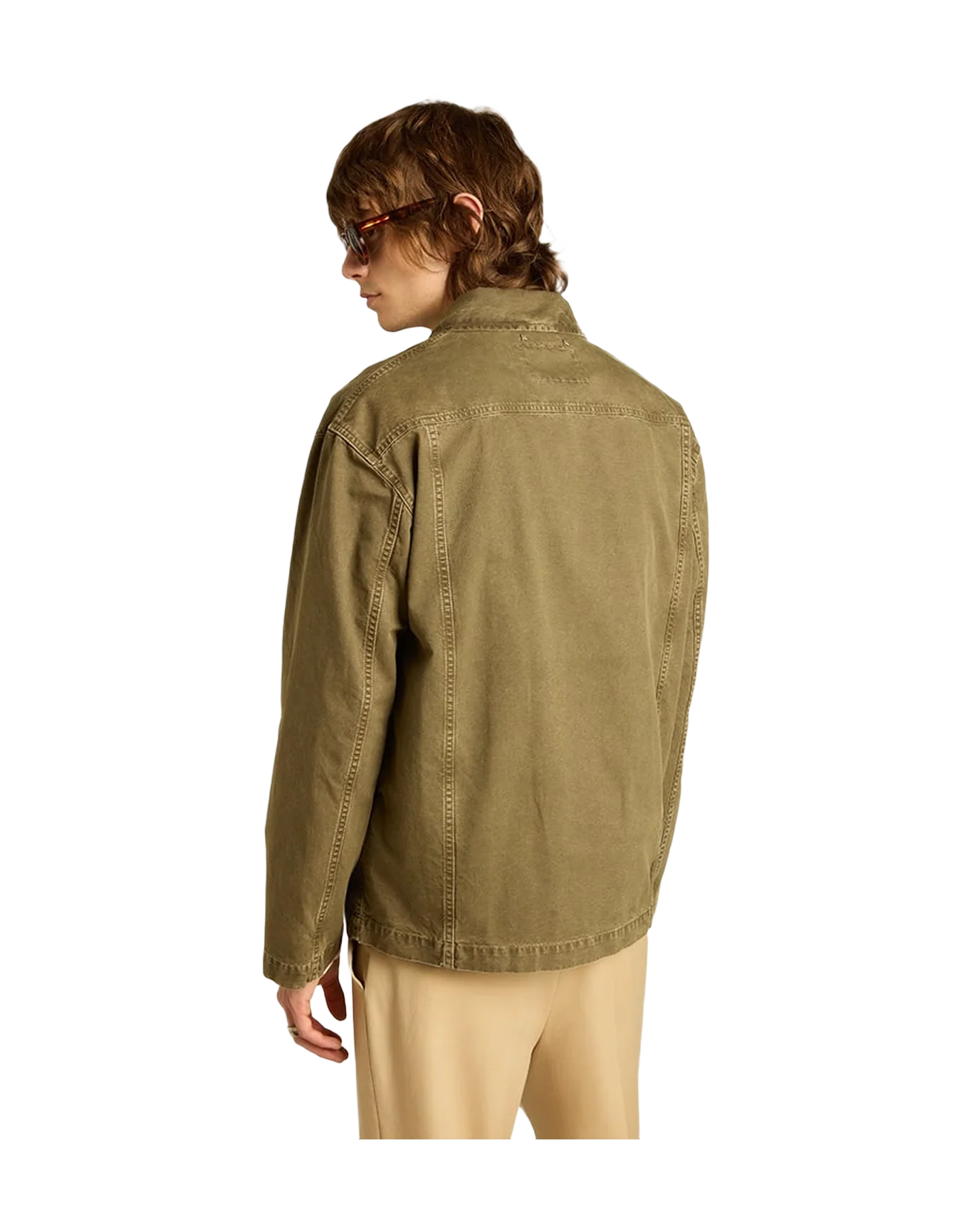 Men | Olive-Colored Cotton Shirt | Kalamata - Image 5