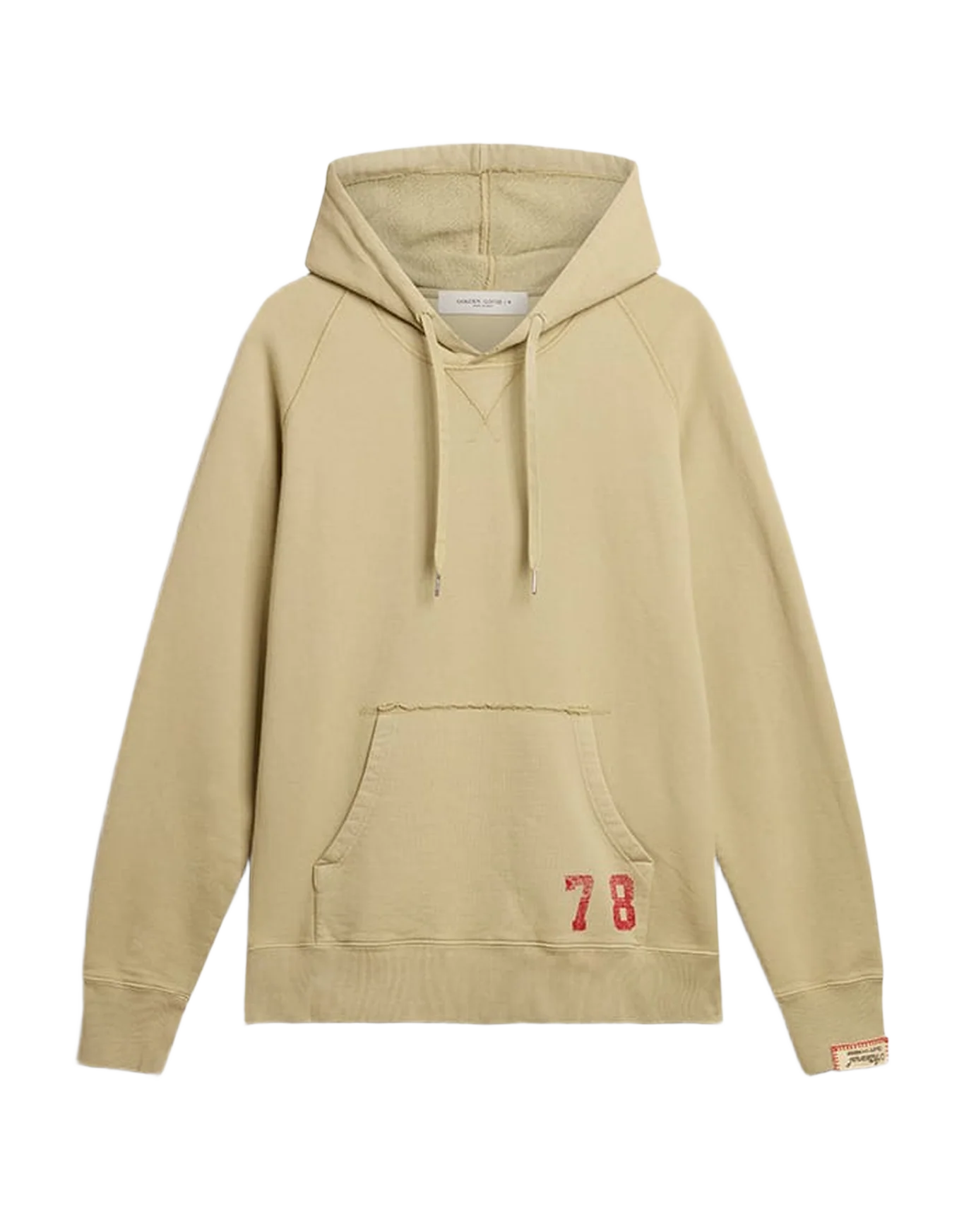 Men | Pale Eucalyptus-Colored Hoodie with Front Pocket | Eucalyptus x Dark Red - Image 5
