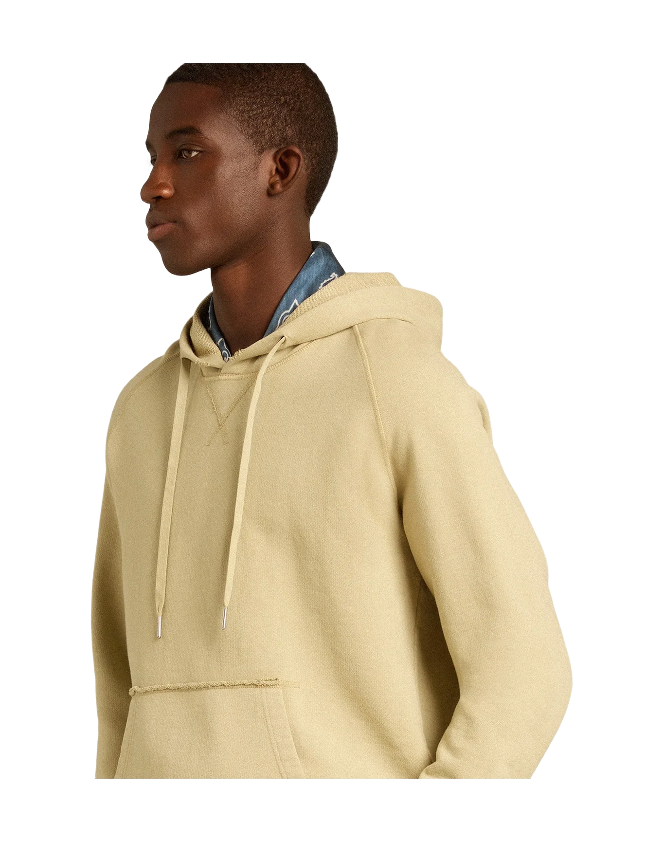 Men | Pale Eucalyptus-Colored Hoodie with Front Pocket | Eucalyptus x Dark Red - Image 7
