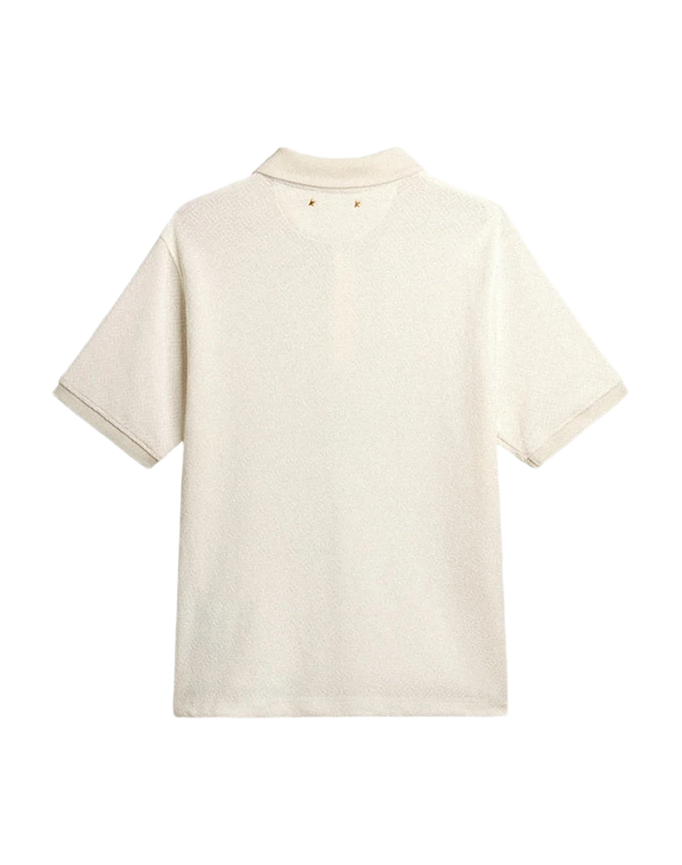 Men | Polo Shirt White Cotton with Mother-Of-Pearl Buttons | White - Image 2