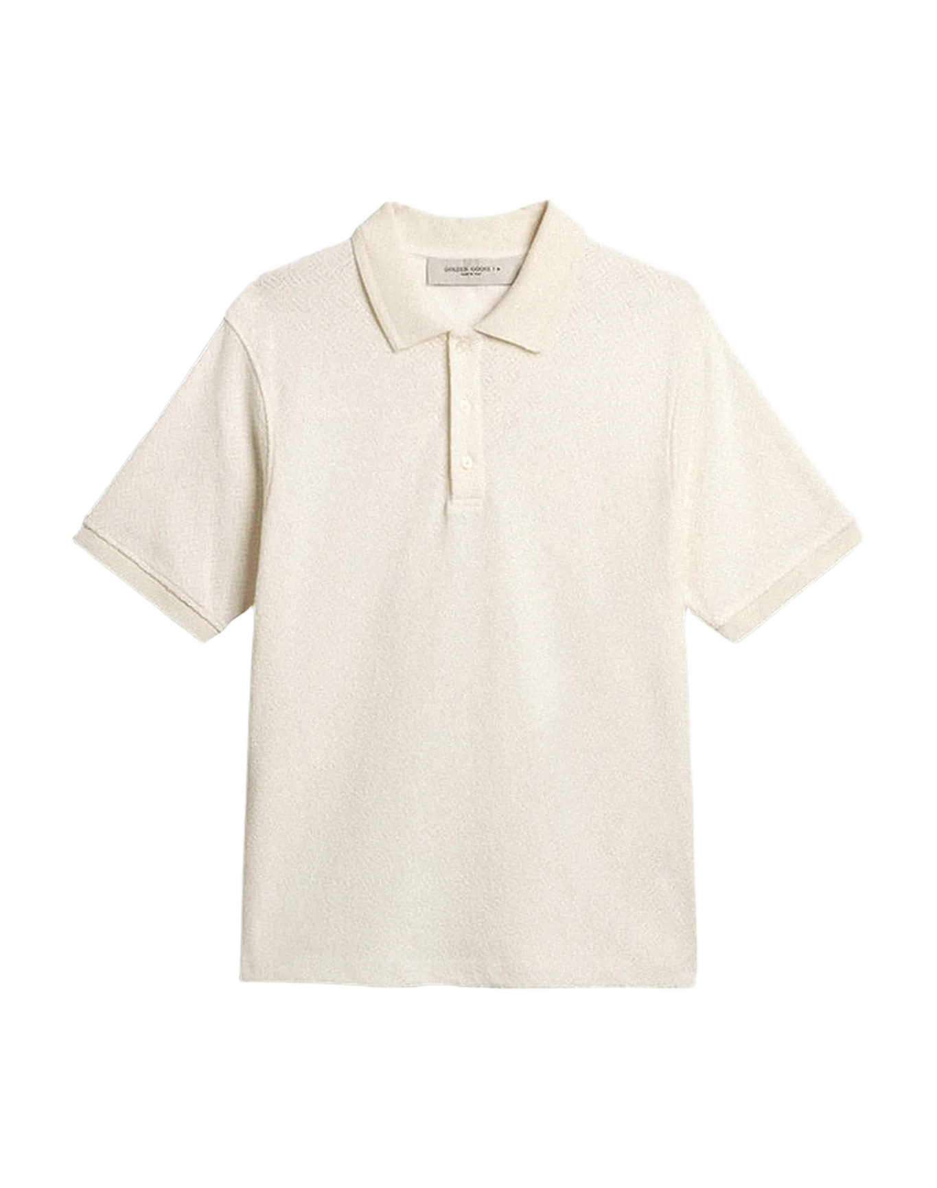Men | Polo Shirt White Cotton with Mother-Of-Pearl Buttons | White - Image 8