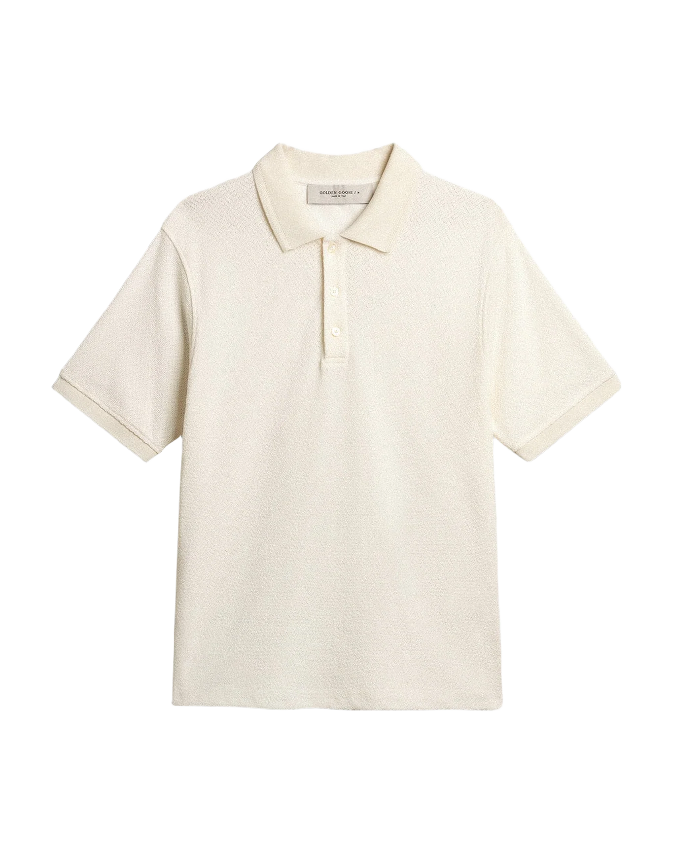 Men | Polo Shirt White Cotton with Mother-Of-Pearl Buttons | White - Image 9