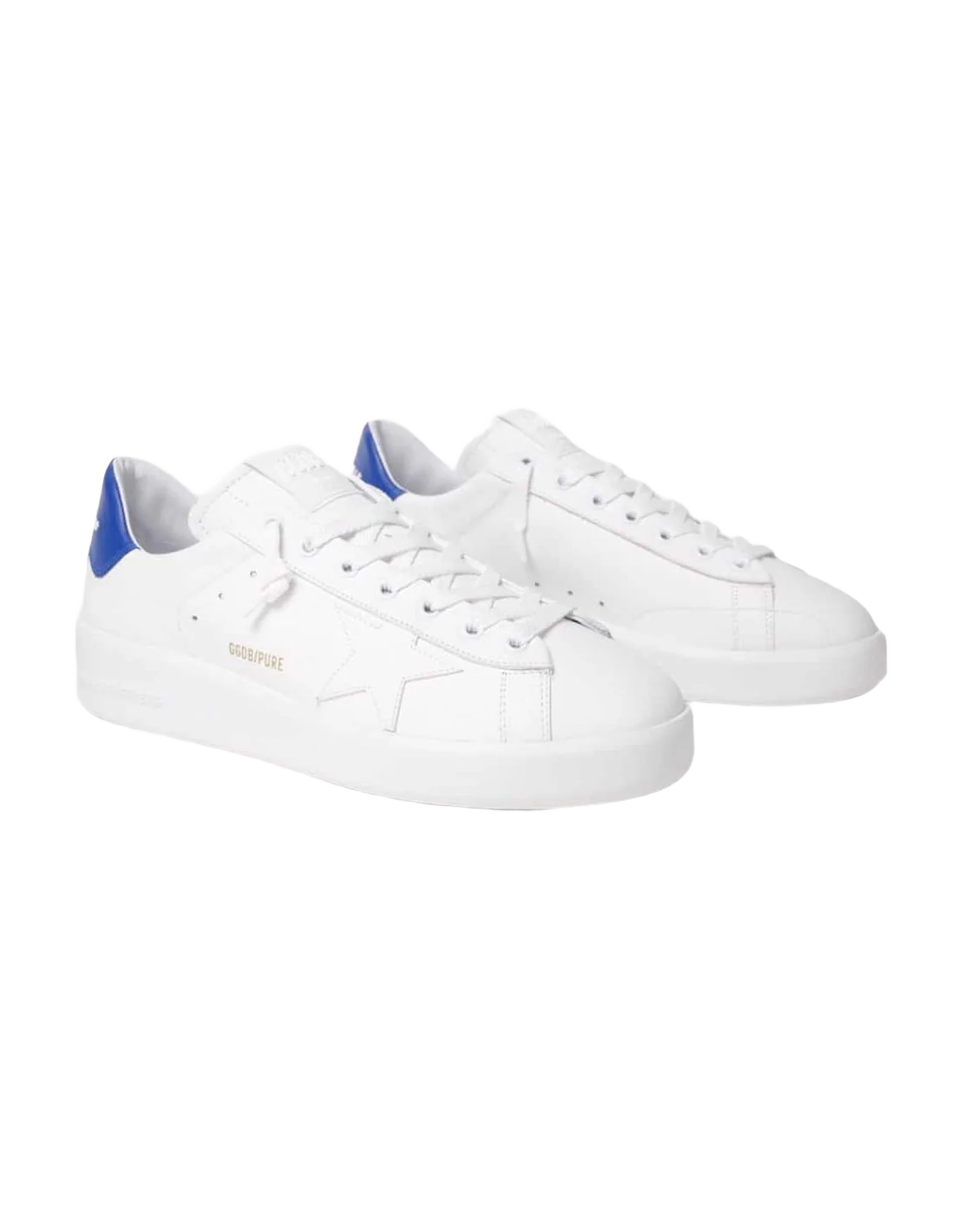 Men | Purestar Sneakers with Blue Heel Tab | White x Bluette