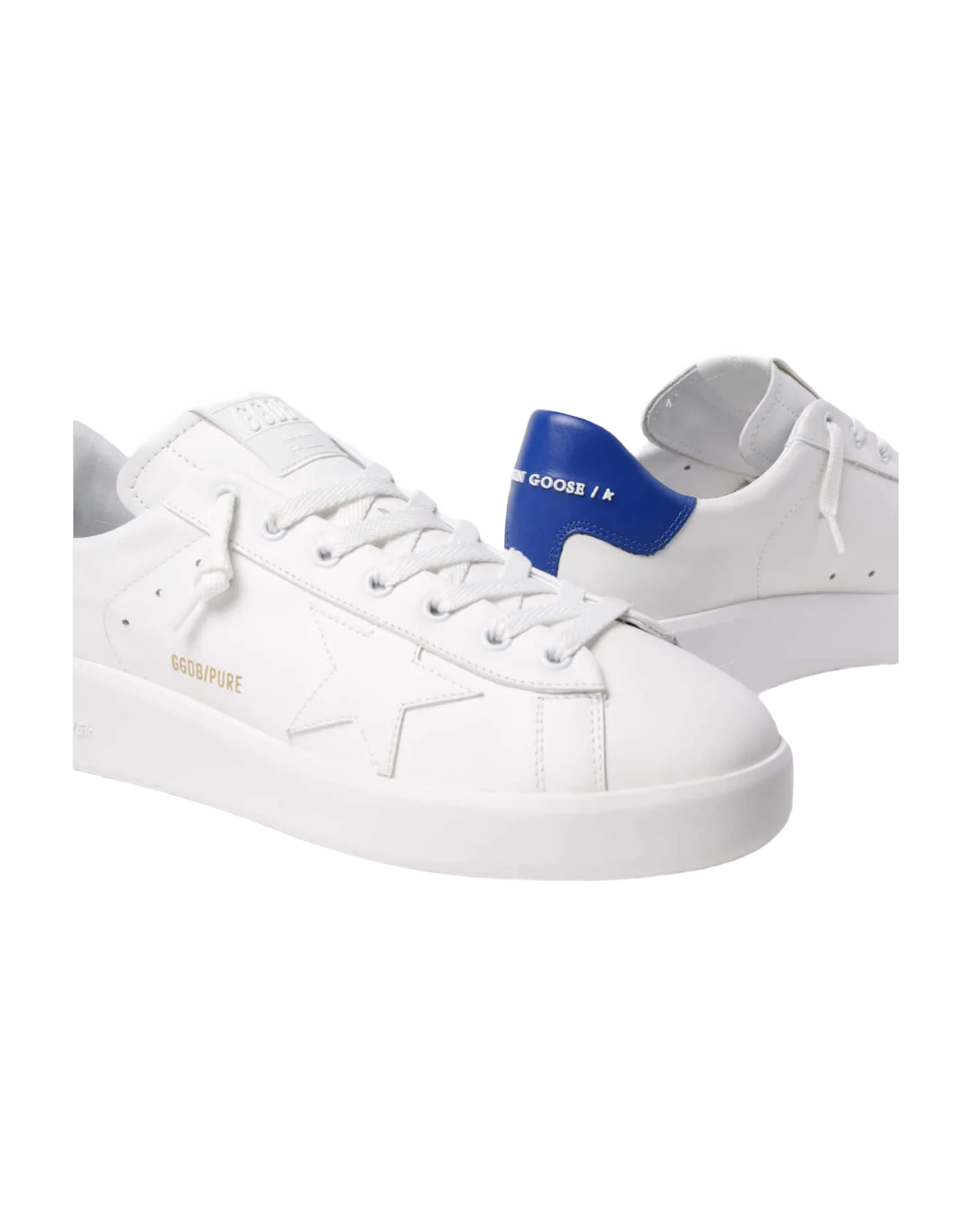 Men | Purestar Sneakers with Blue Heel Tab | White x Bluette - Image 3