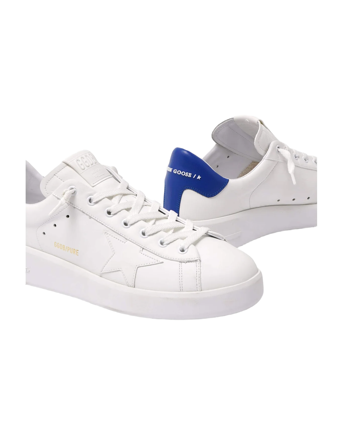 Men | Purestar Sneakers with Blue Heel Tab | White x Bluette - Image 6