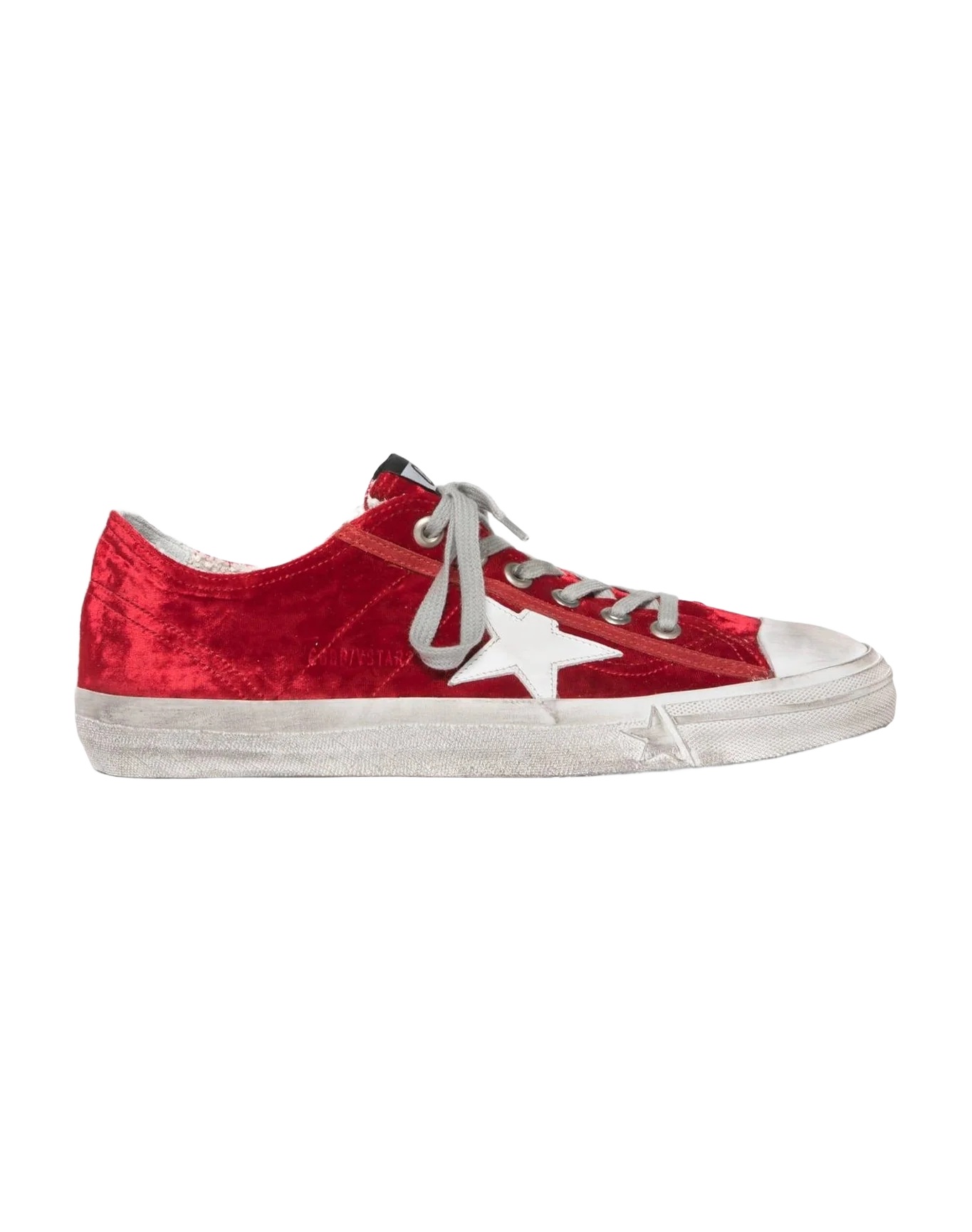 Men | Red Velvet V-Star Sneakers with White Star