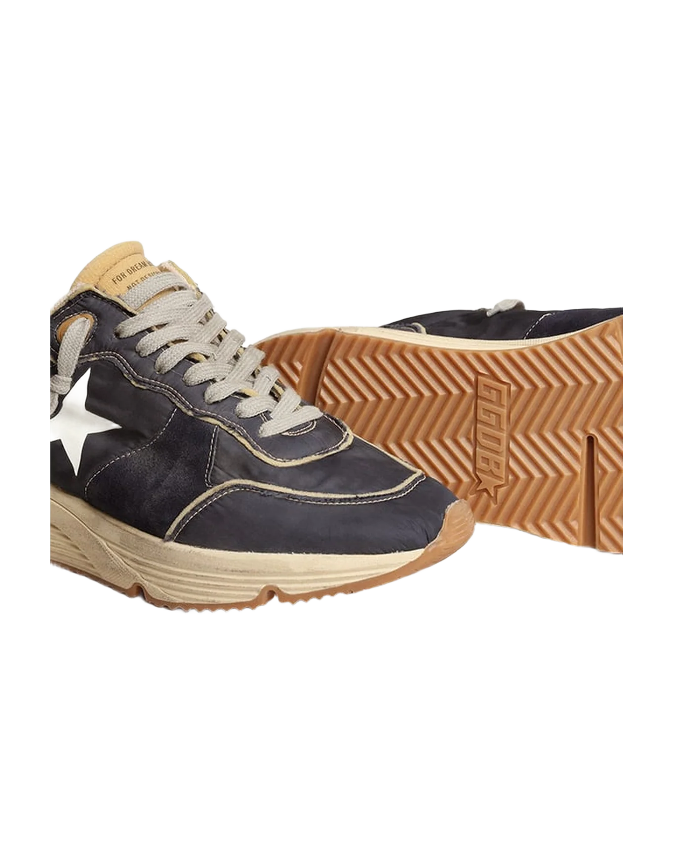 Men | Running Sole Blue Nylon with White Printed Star | Dark Blue x Beige x White - Image 2