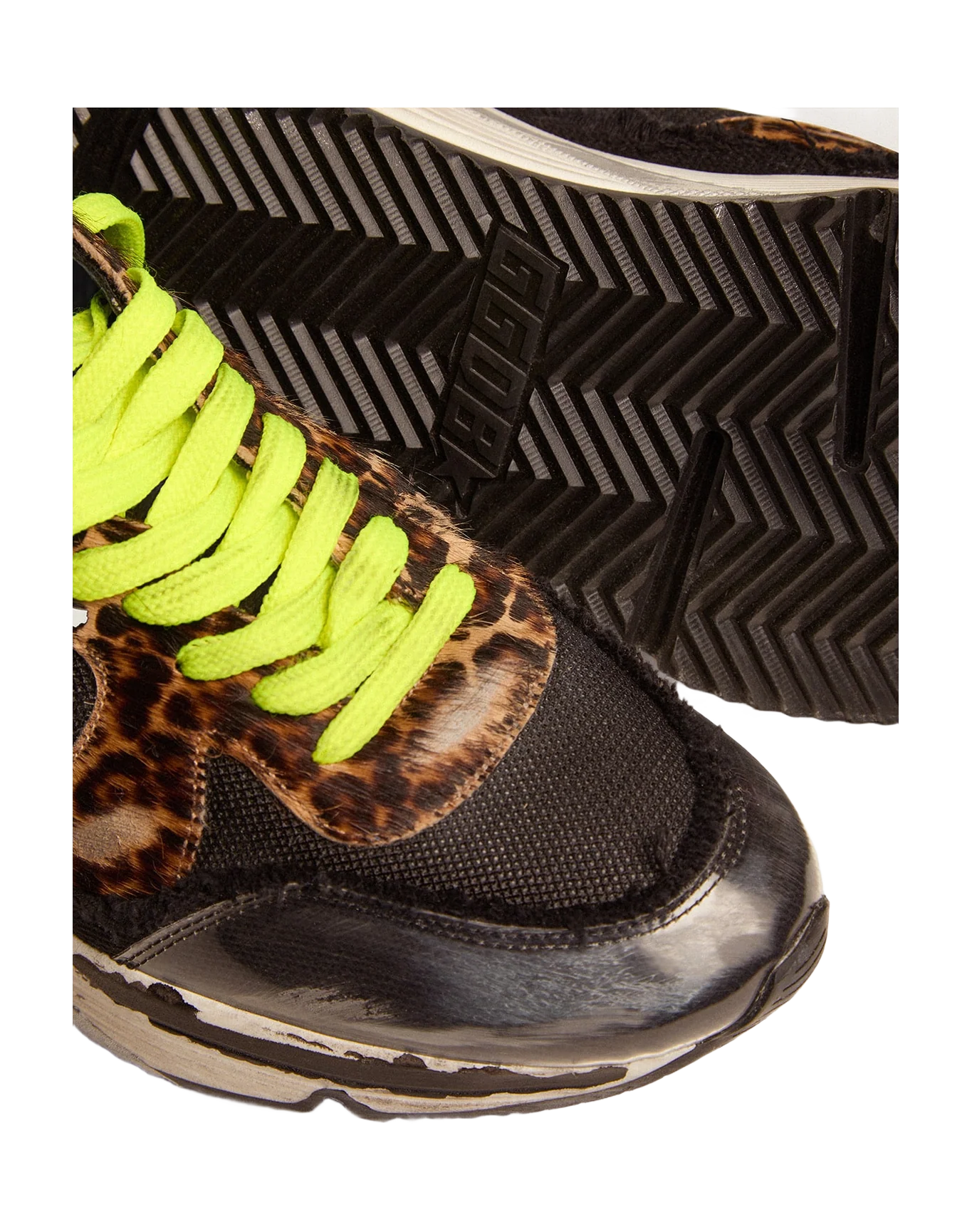 Men | Running Sole Ltd Mesh with Leopard Print Pony Skin Inserts | Black x Silver x Beige Brown Black Leo x Blue - Image 5