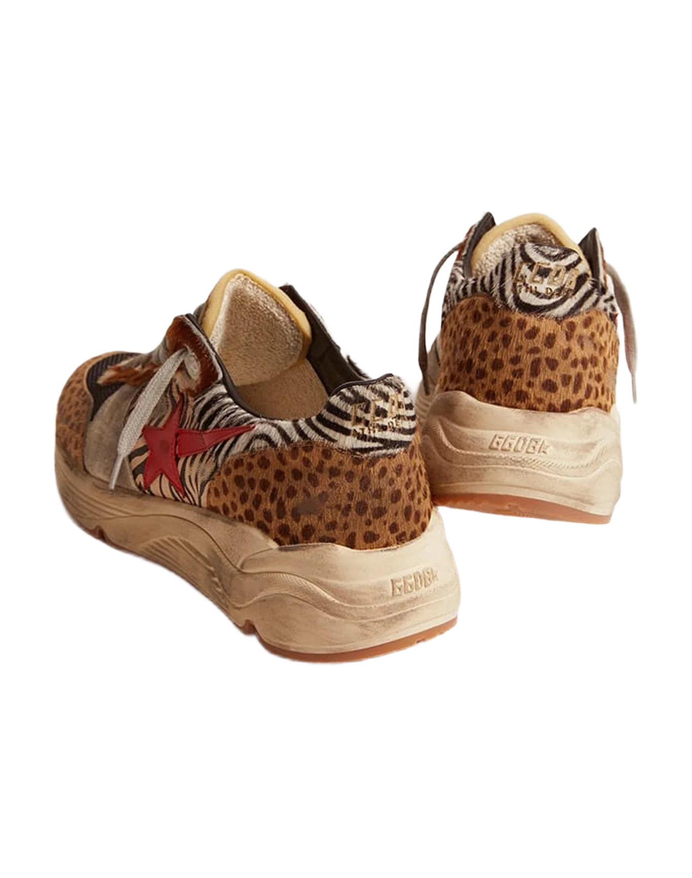 Men | Running Sole Multicolor Texture with Red Star | Multicolor - Image 4