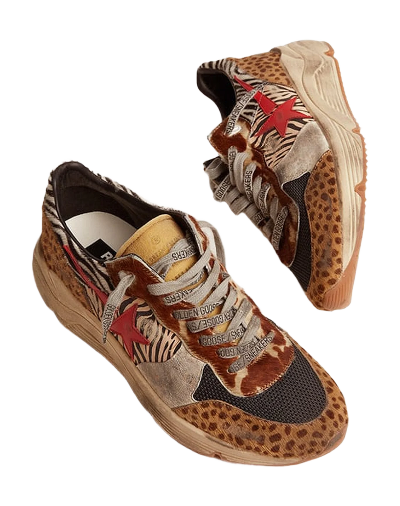 Men | Running Sole Multicolor Texture with Red Star | Multicolor - Image 6