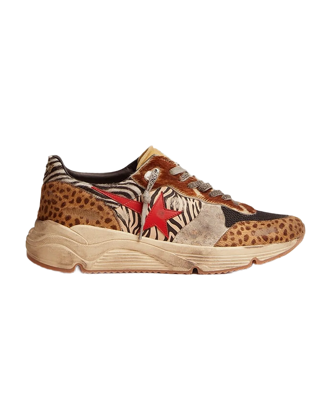 Men | Running Sole Multicolor Texture with Red Star | Multicolor - Image 8