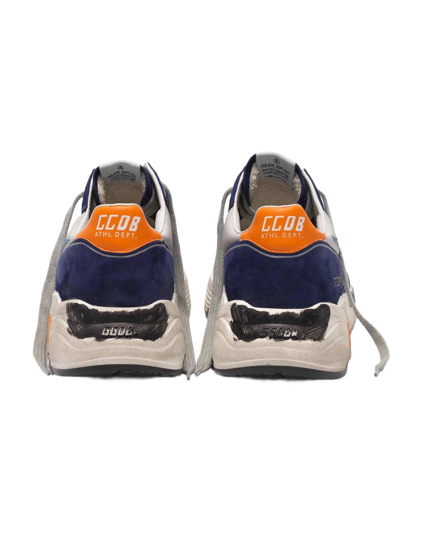 Men | Running Sole Sneakers Blue Suede-Sapphire Star-Orange Details - Image 2