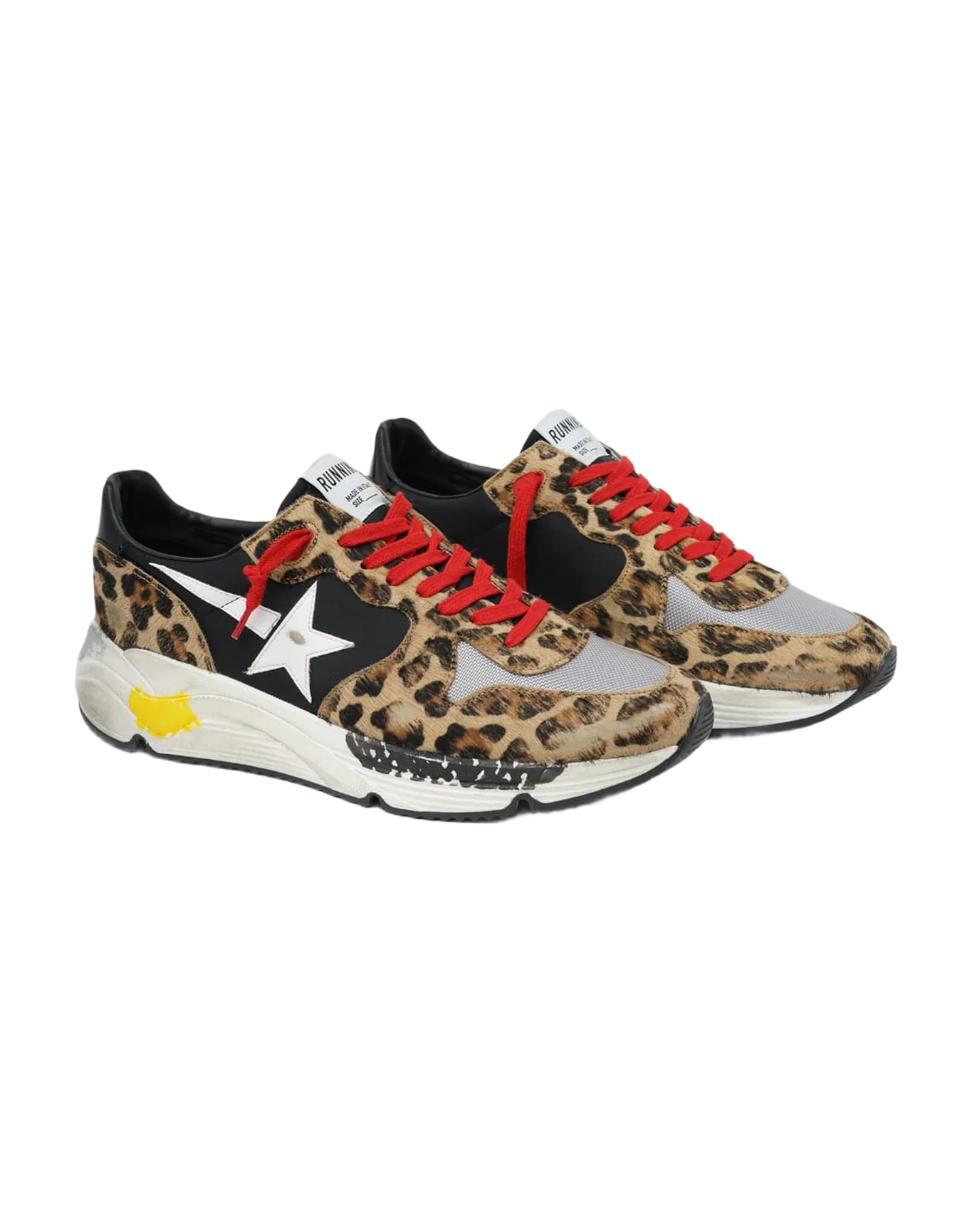 Men | Running Sole Sneakers Leopard-Print Pony Skin with Red Laces - Image 4