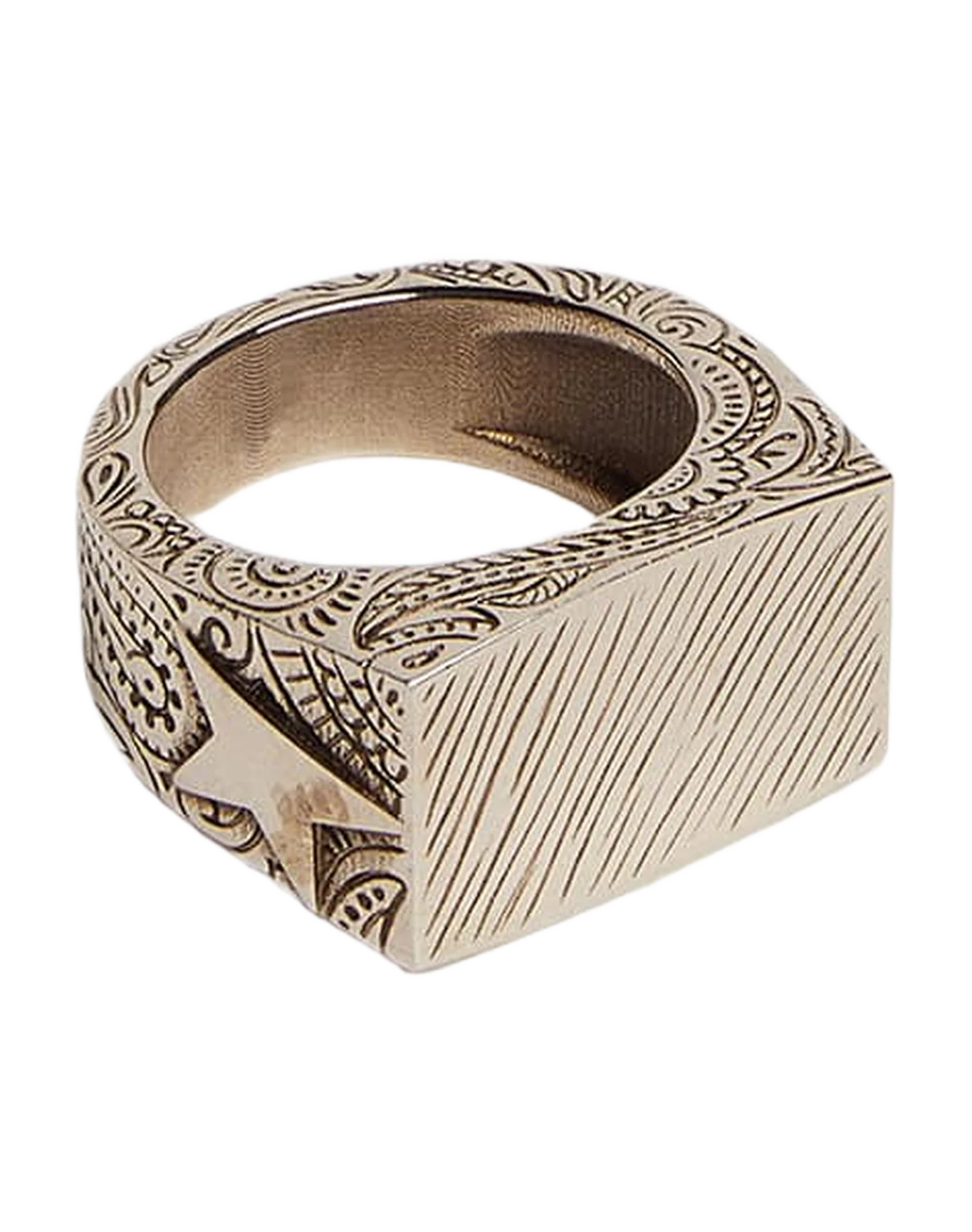 Men | Silver Color Square Ring | Antique Silver - Image 6