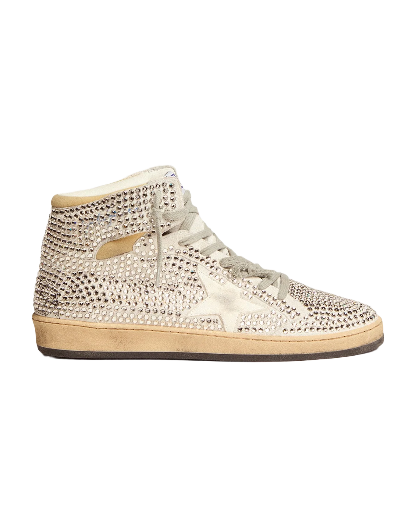 Men | Sky-Star Optical White Suede with All-Over Crystals | Optic White x Silver - Image 6