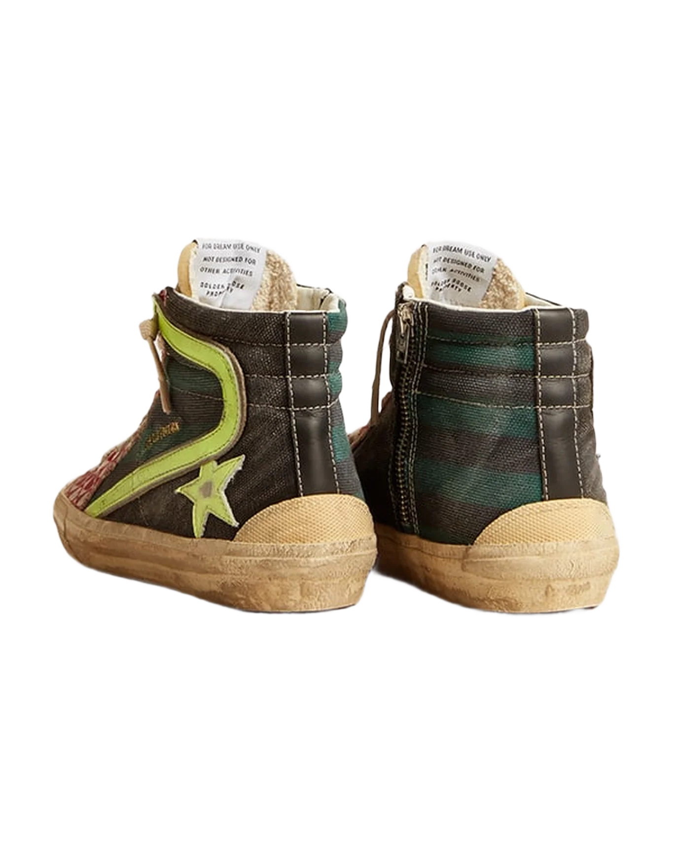 Men | Slide Lab Camo Canvas with Yellow Leather Star & Flash | Black x Green x Ice x Yellow - Image 3