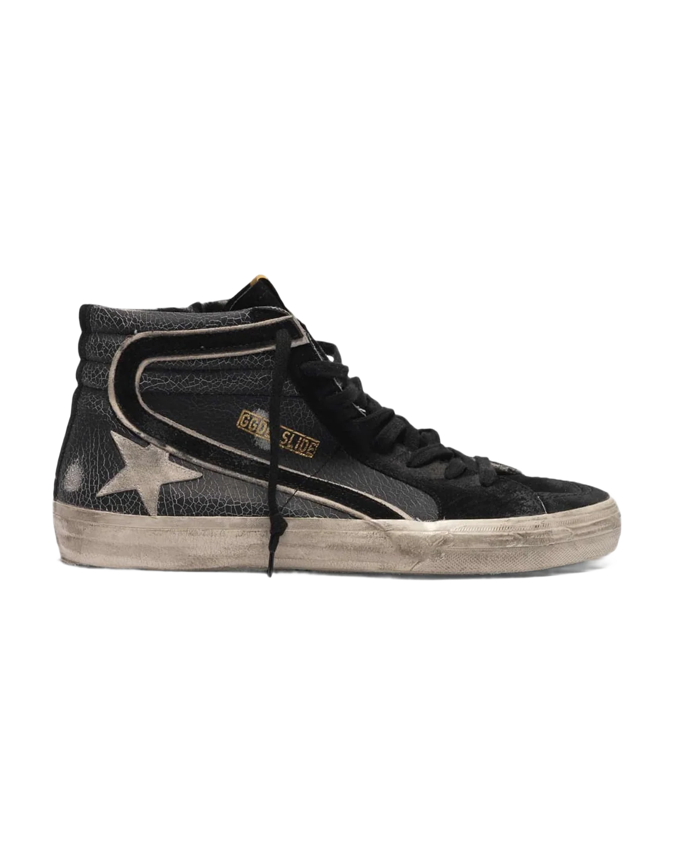 Men | Slide Sneakers Crackle Effect Leather - Image 3